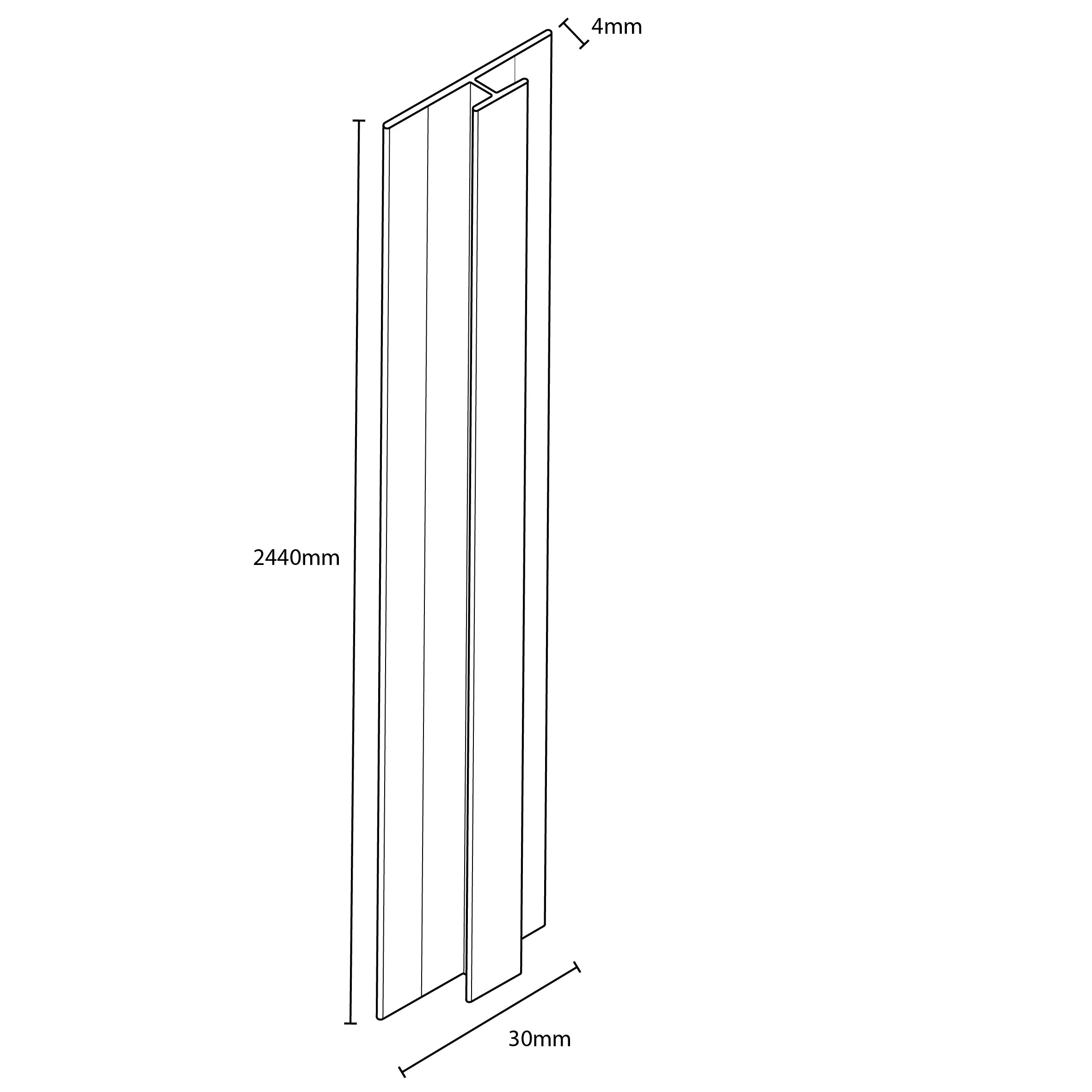 Wetwall Profil H-Verbindung 244 cm Alu poliert