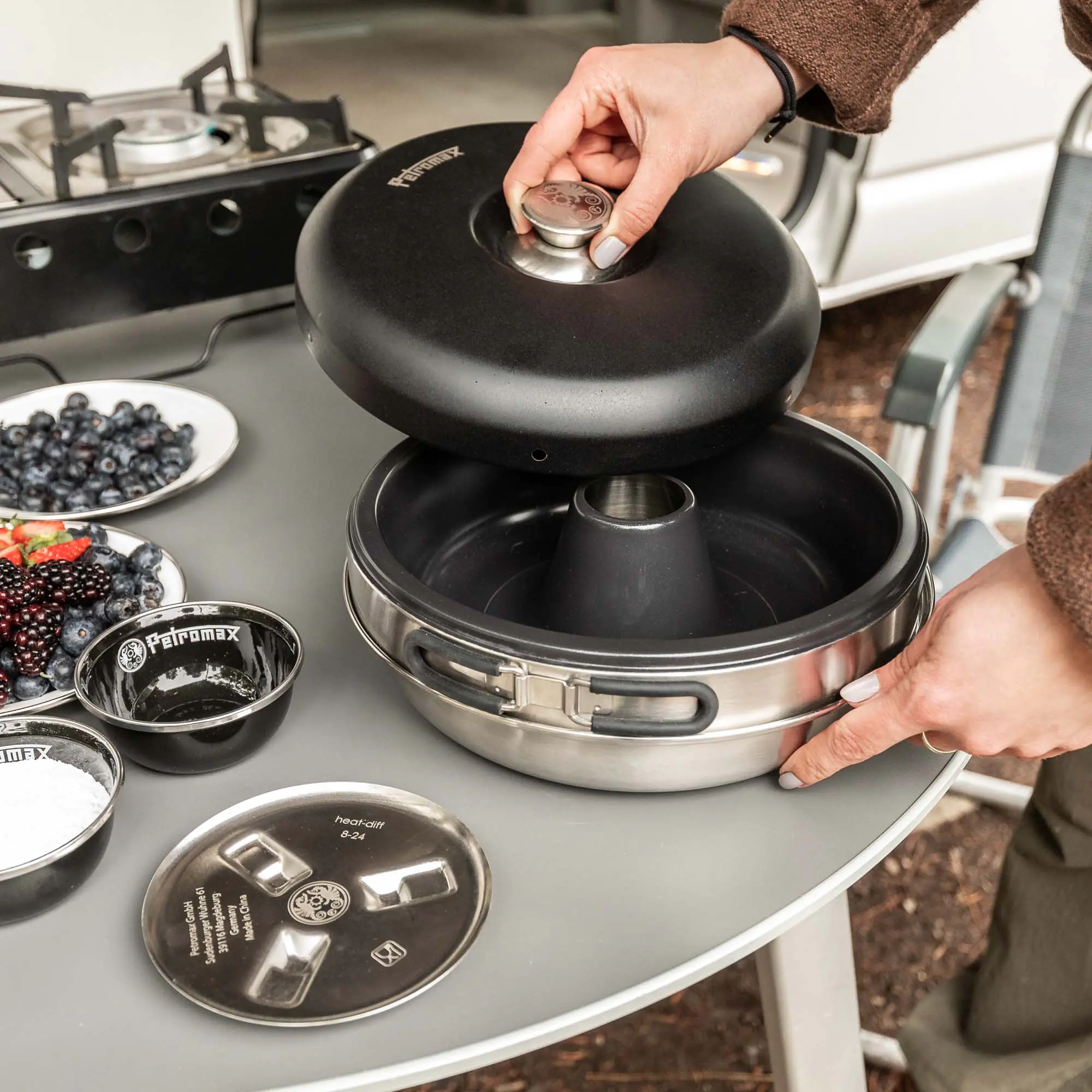 Petromax Hitzeverteiler für Camping Backofen Edelstahl