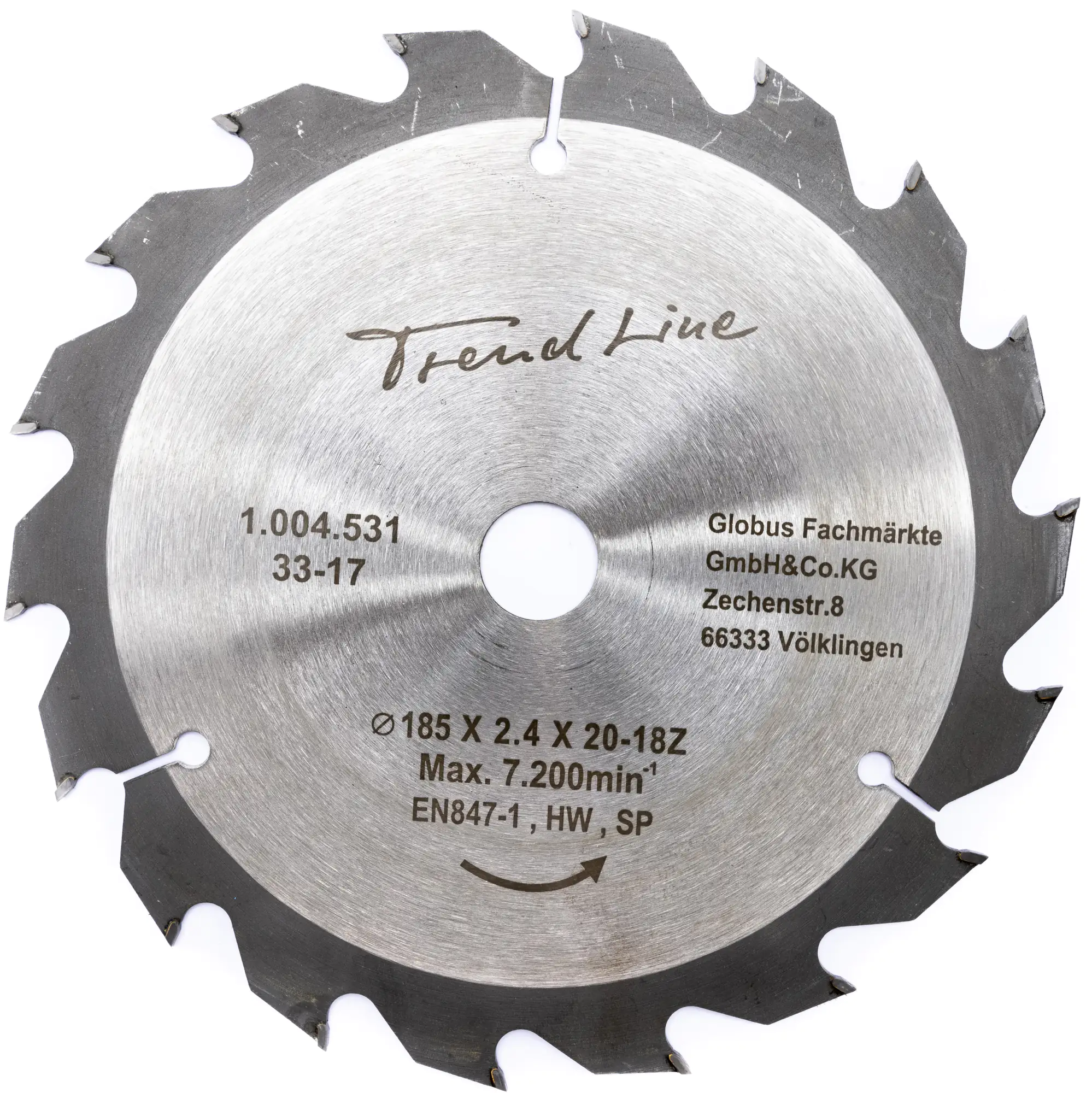 TrendLine HM-Kreissägeblatt Ø 185 mm Bohrung Ø 20 mm