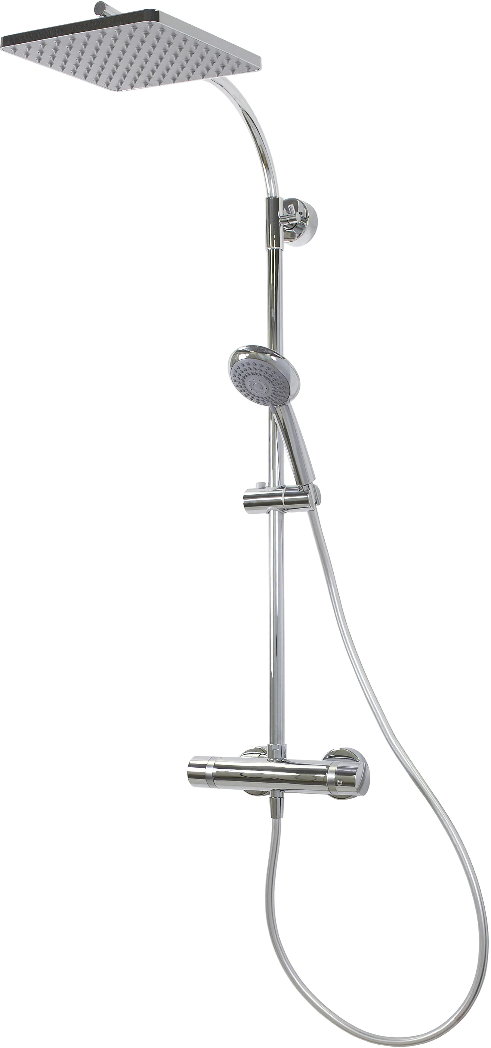 Breuer Duschsäule Aquamaxx 320 Thermostat Thermostat, verchromt, Kopfbrause eckig