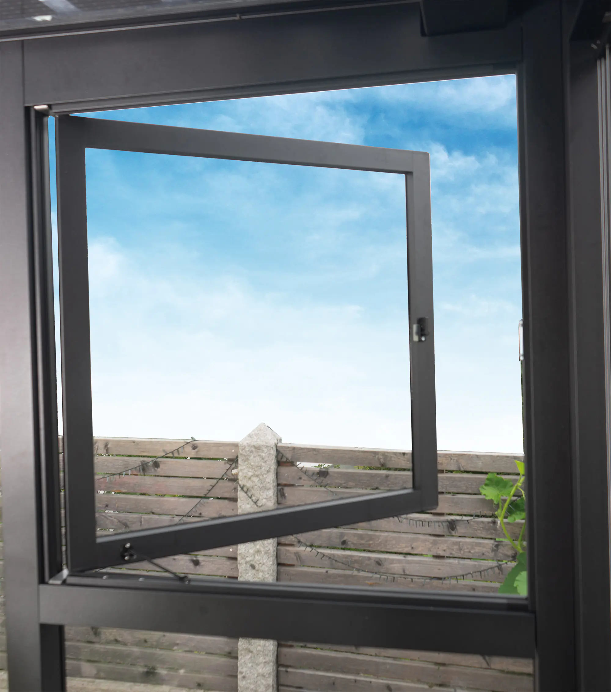 SunElements Fenster für Gartenhaus SunCasa mit Acrylglas klar 6 mm 95 x 90 cm anthrazit-metallic