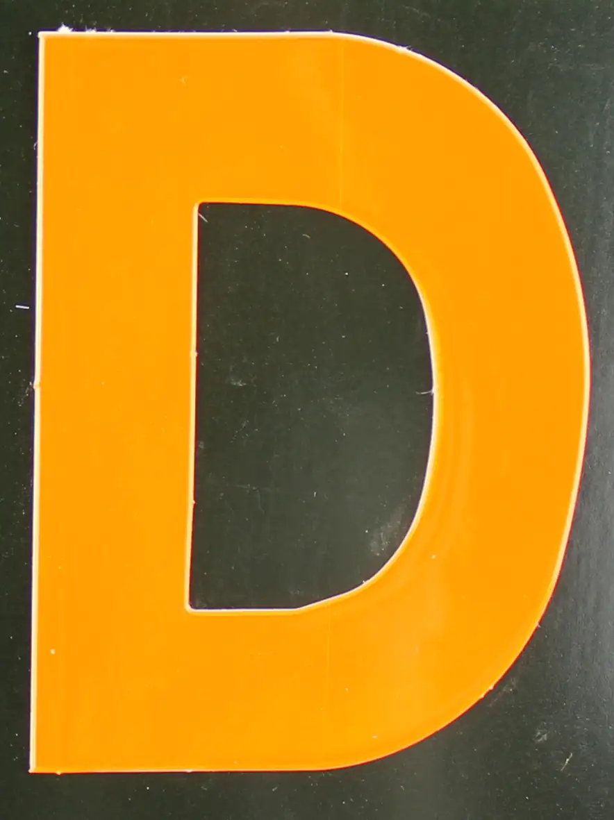 Conacord Reflektierender Klebebuchstabe "D" orange 80 mm