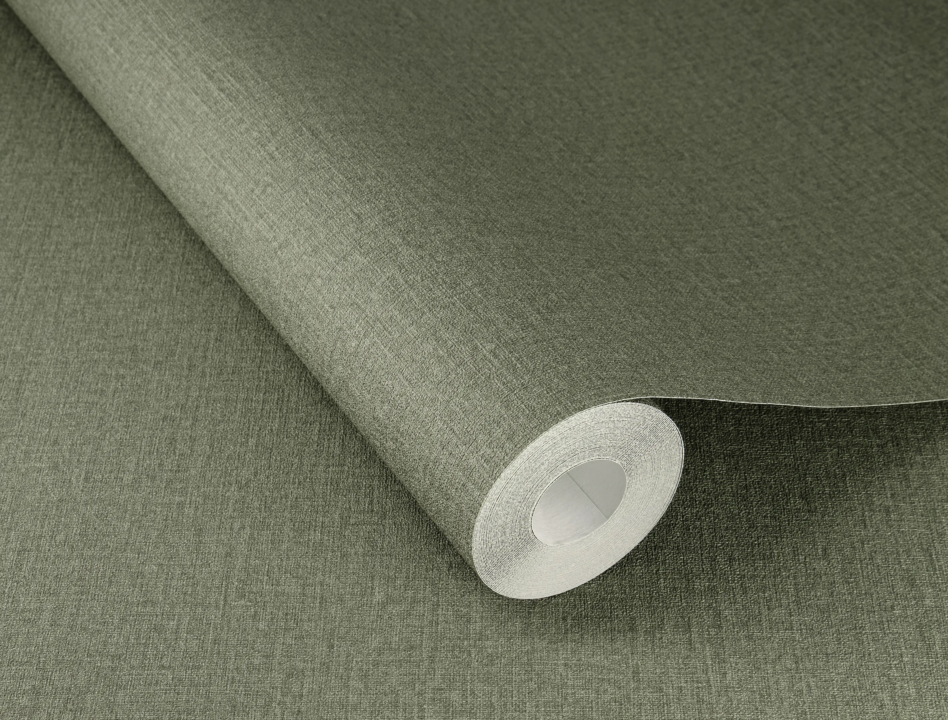 Rasch Vliestapete 555943 Lirico, Textilstruktur grün, 10,05 x 0,53 m