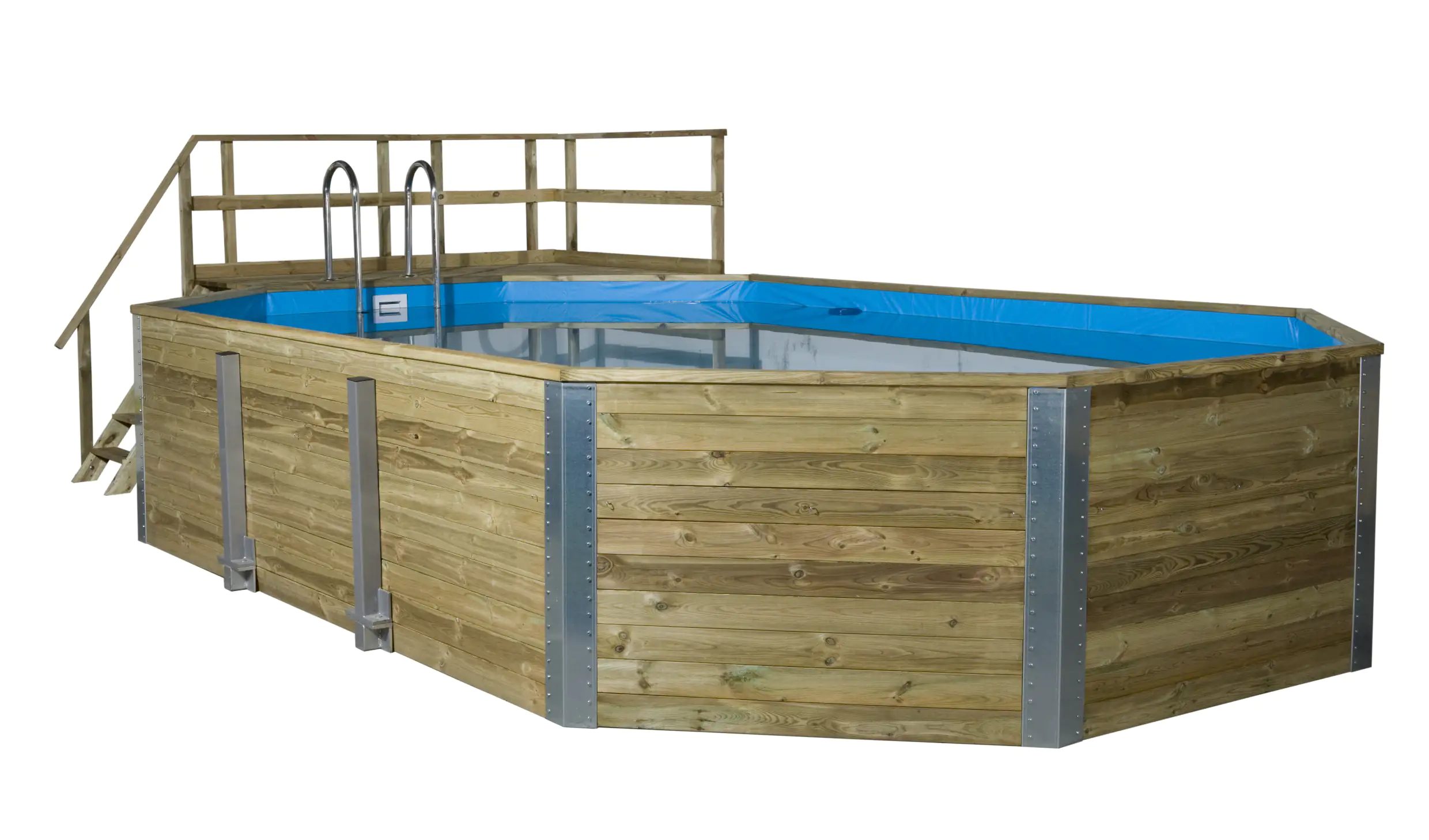 Weka Massivholzpool-Set Grenada 714 x 376 x 116 cm inkl. Sandfilteranlage