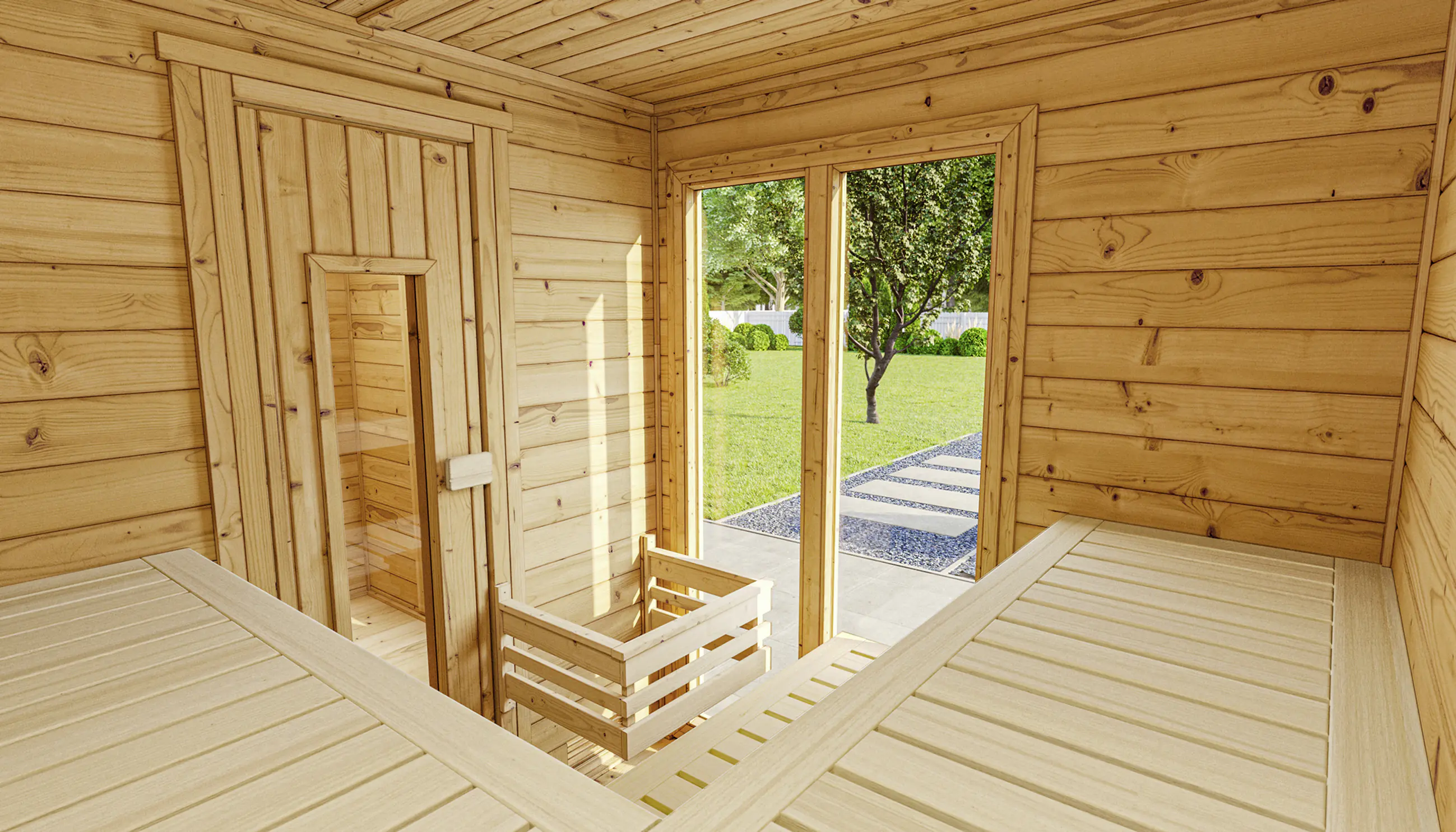 Weka Gartensauna Farsund 7,29 m² mit Fenster