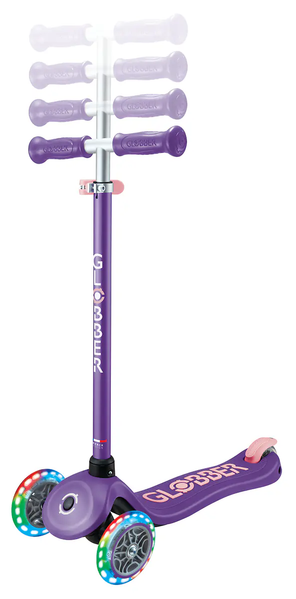 Globber Scooter für Kinder mit Leuchtrollen Primo Plus Lights lila