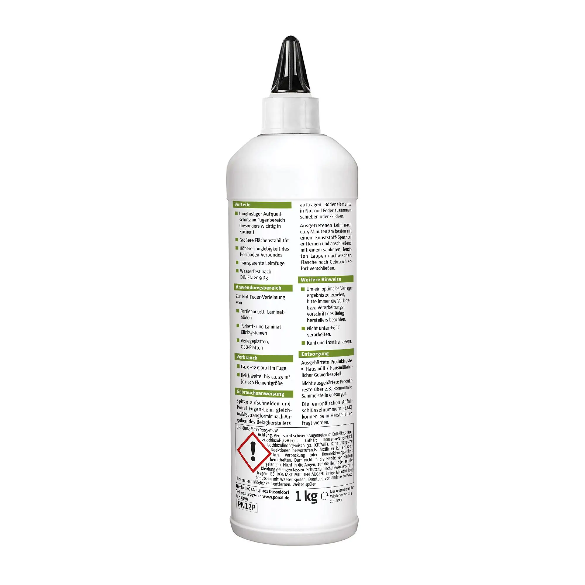 Ponal Fugenleim Parkett & Laminat 1 kg Flasche, trocknet transparent