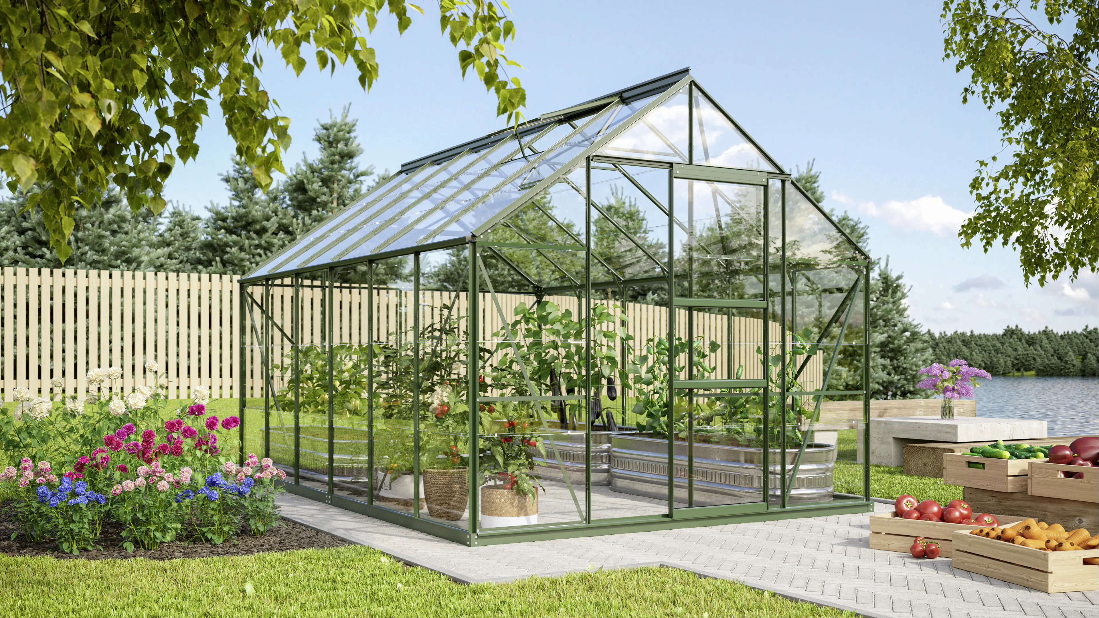 Vitavia Gewächshaus Merkur 9900 254 x 379 cm 3 mm ESG