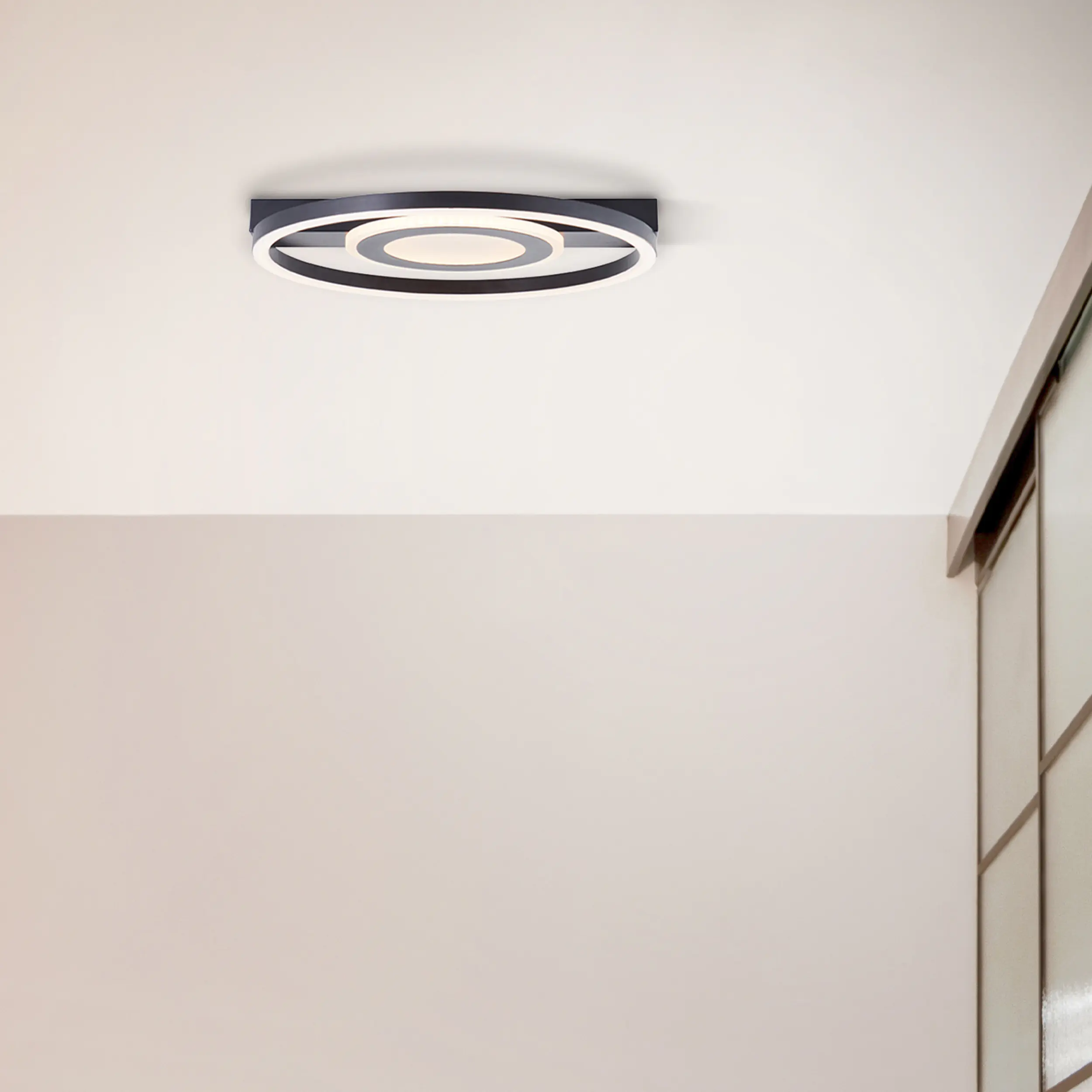 Brilliant Leuchten LED Deckenleuchte Maureen 22W, warmweiß, grau