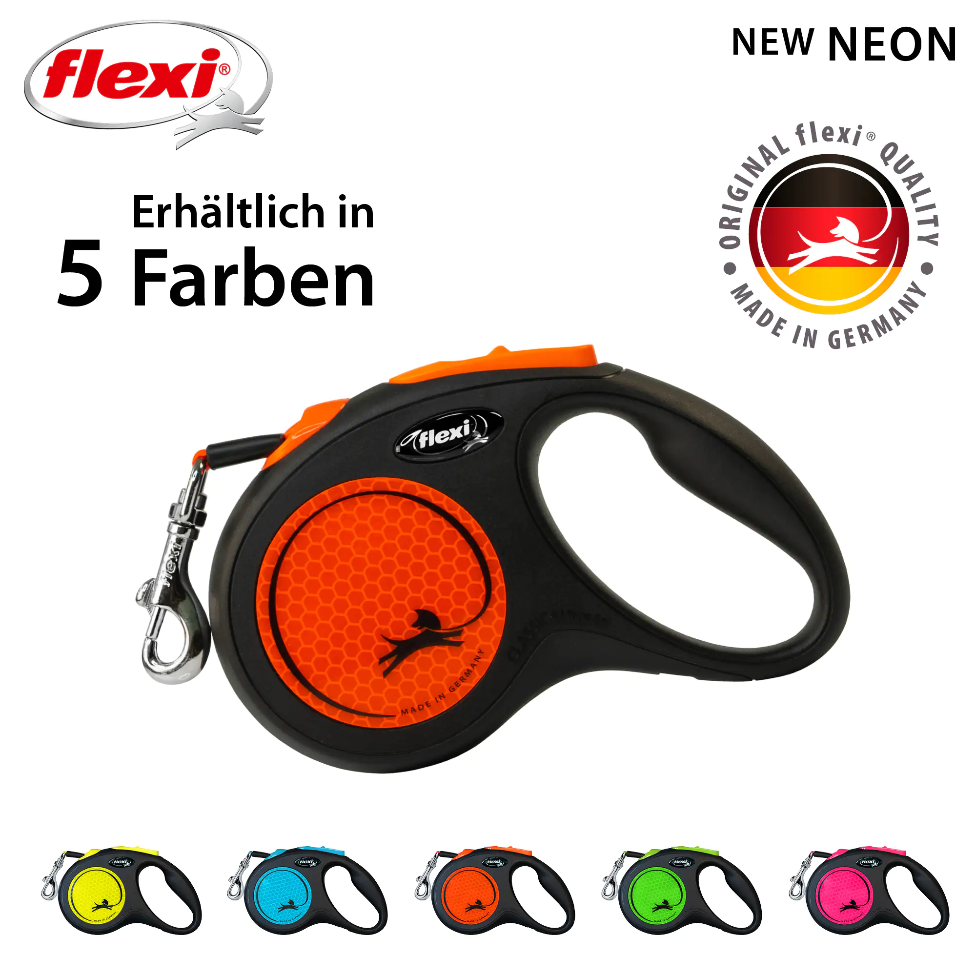 Flexi Hundeleine New Neon Gurt S neonorange