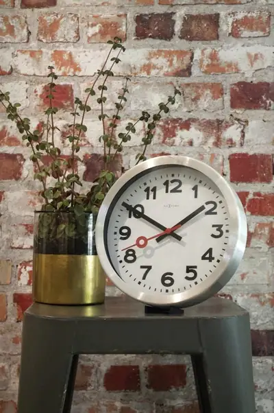 Nextime Tisch- Wanduhr Station Ø 19 cm weiß