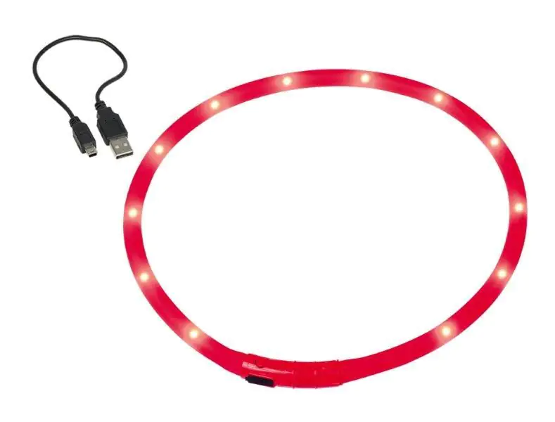Nobby LED Leuchthalsband Visible rot für Hunde mit kurzem Fell