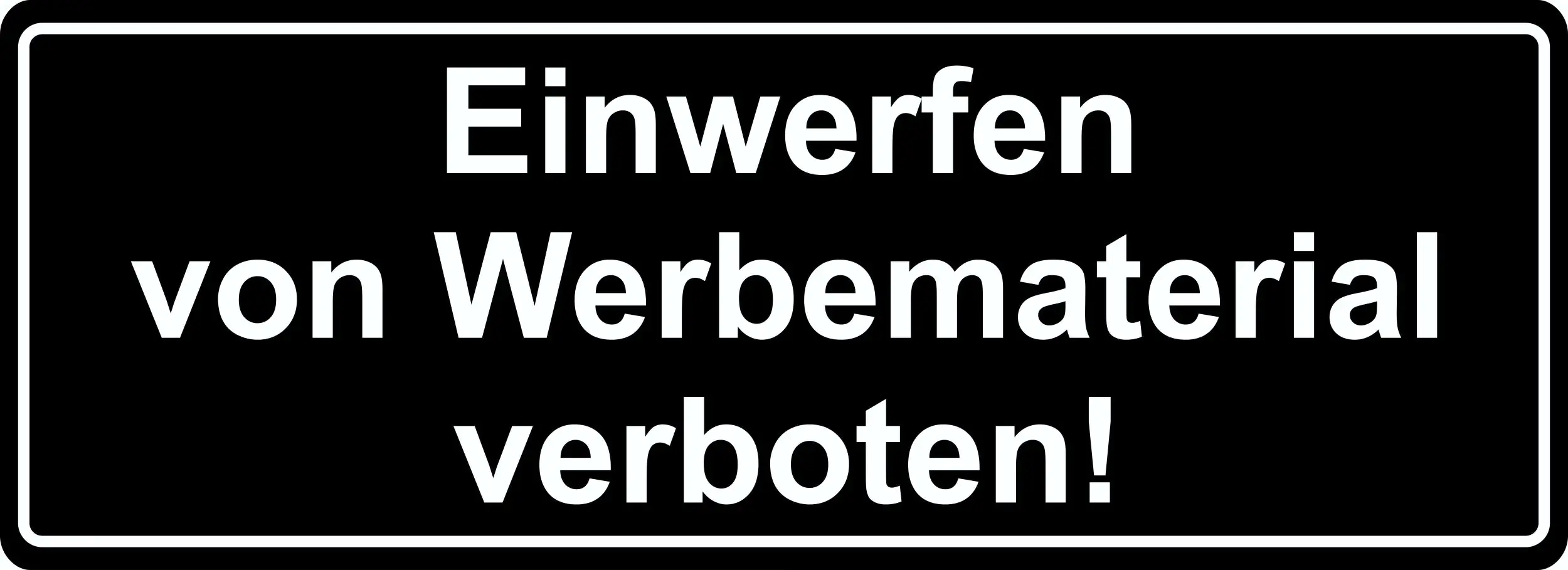 Hermann Schütz Aufkleber Einwerfen von Werbematerial verboten! schwarz 