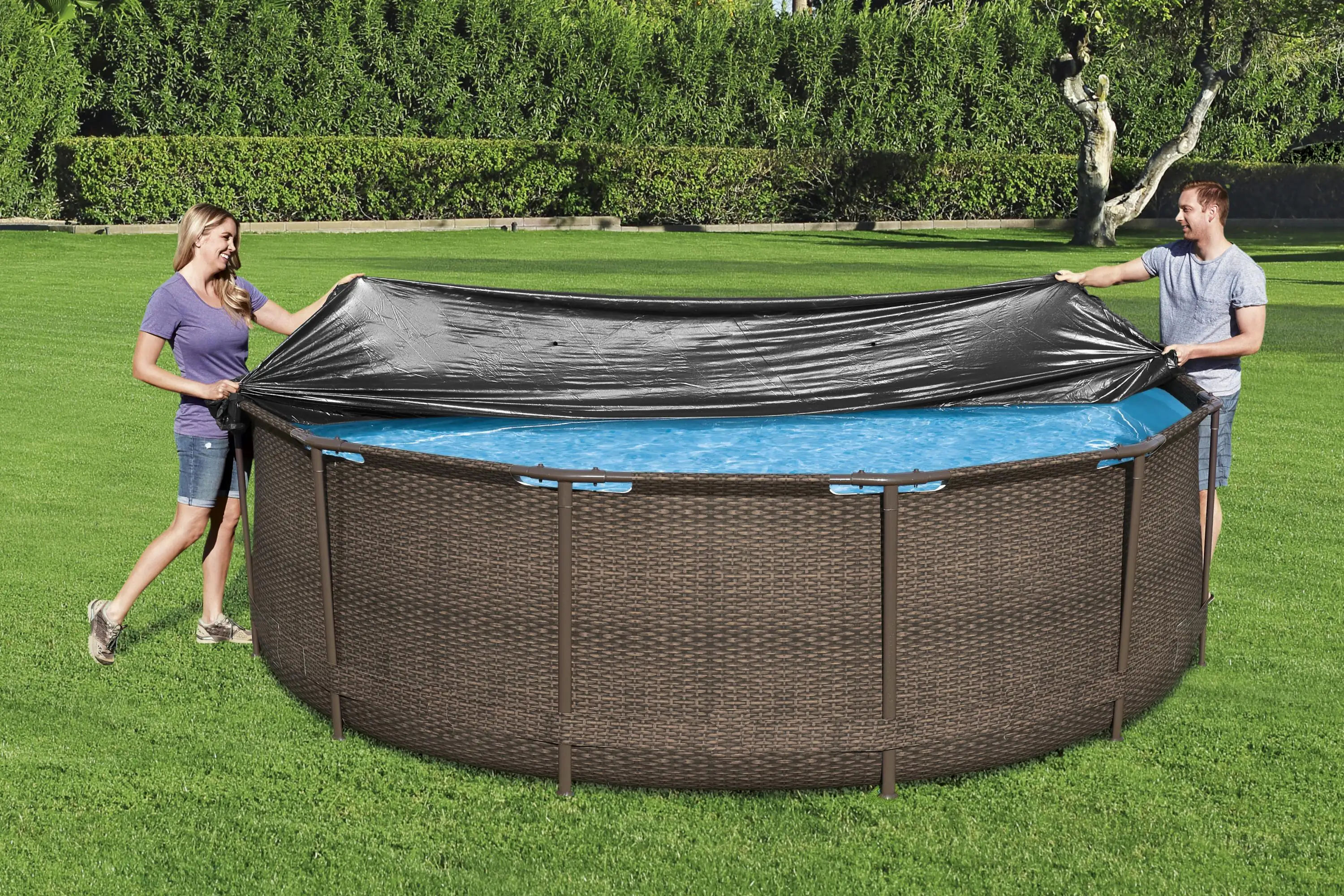 Bestway Poolabdeckung rund Ø 3,70 m
