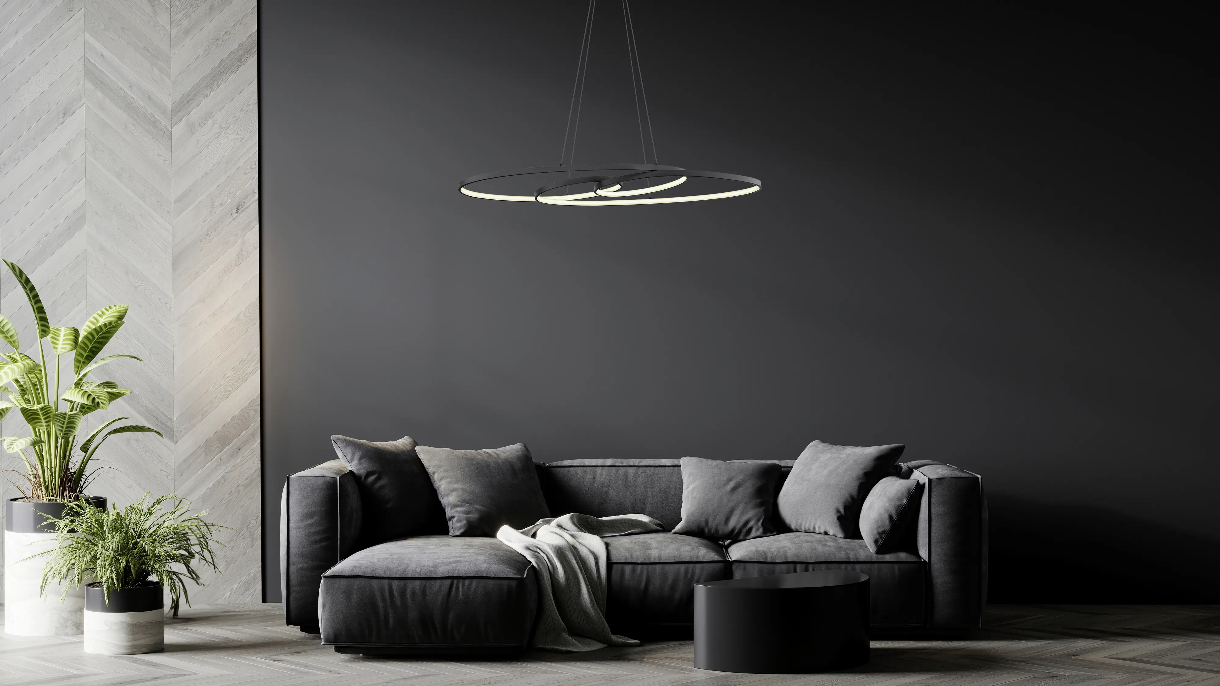 Globo Hängeleuchte Spira 100 x 120 cm schwarz