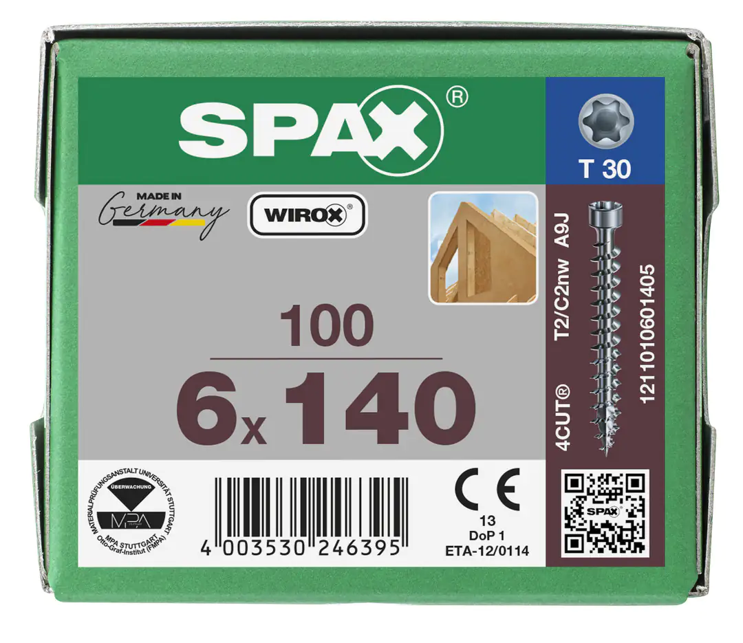Spax Holzbauschrauben 6.0 x 140 mm TX 30 Zylinderkopf - 100 Stk.