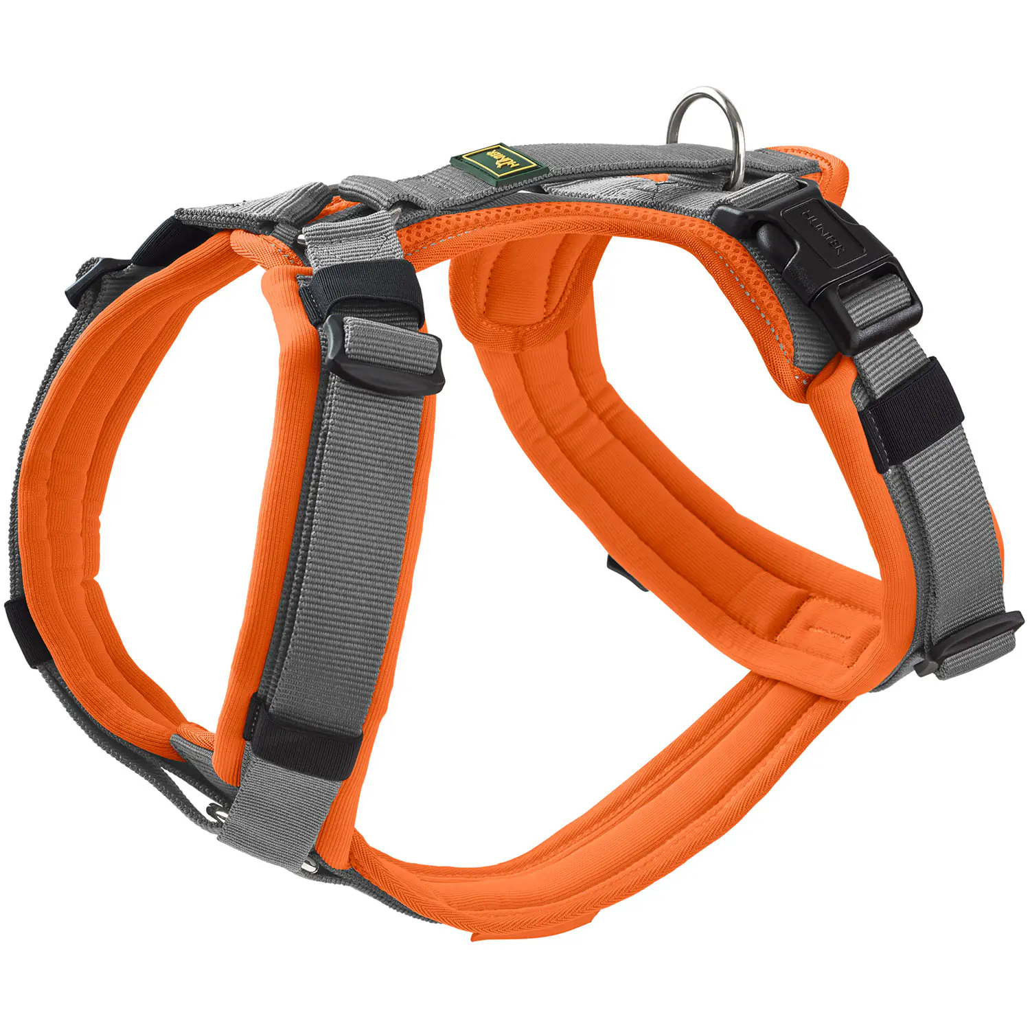 Hunter Hundegeschirr Maldon Up mit Griff M-L orange/grau