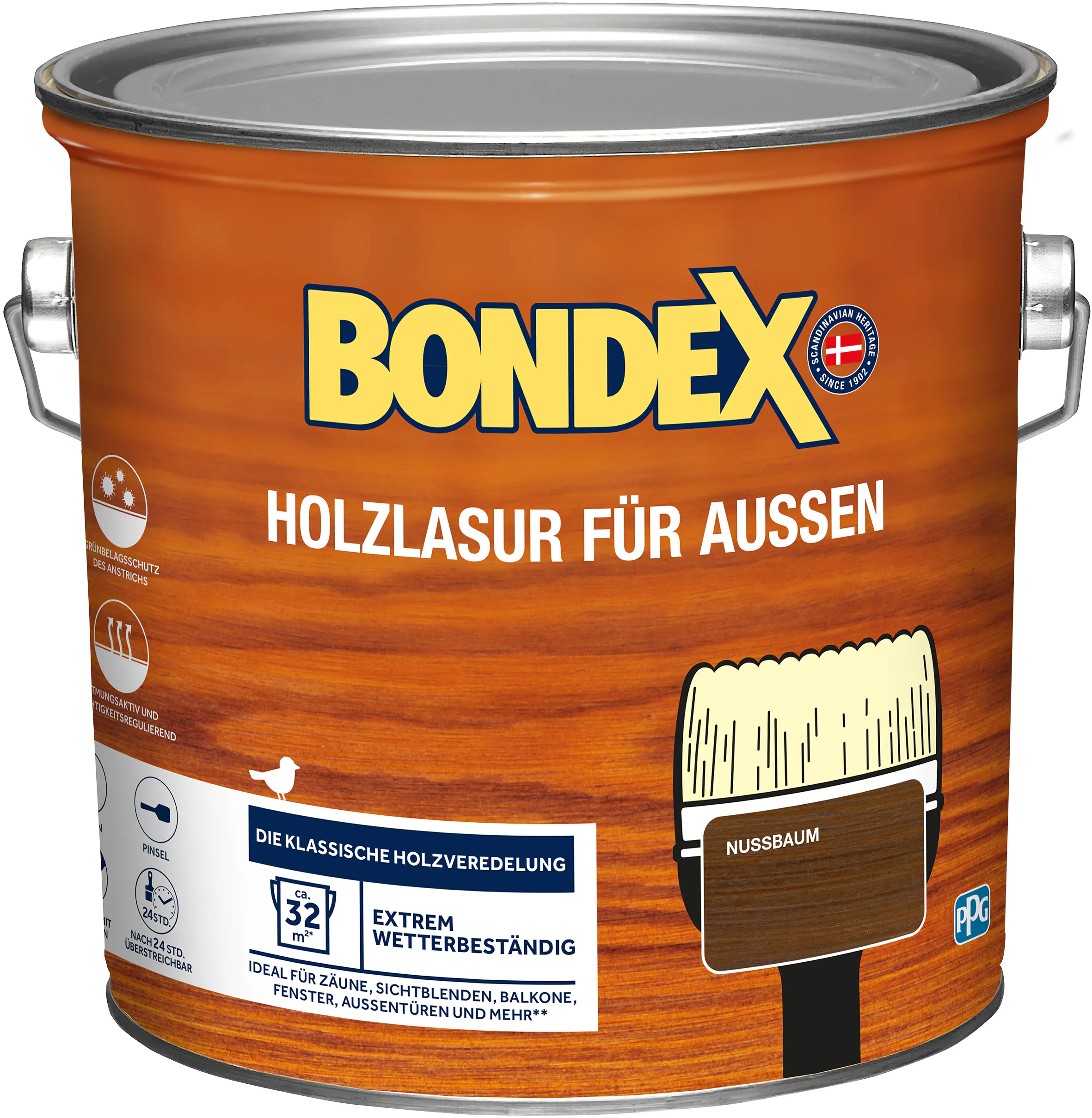 Bondex Holzlasur für Außen 2,5 L nussbaum