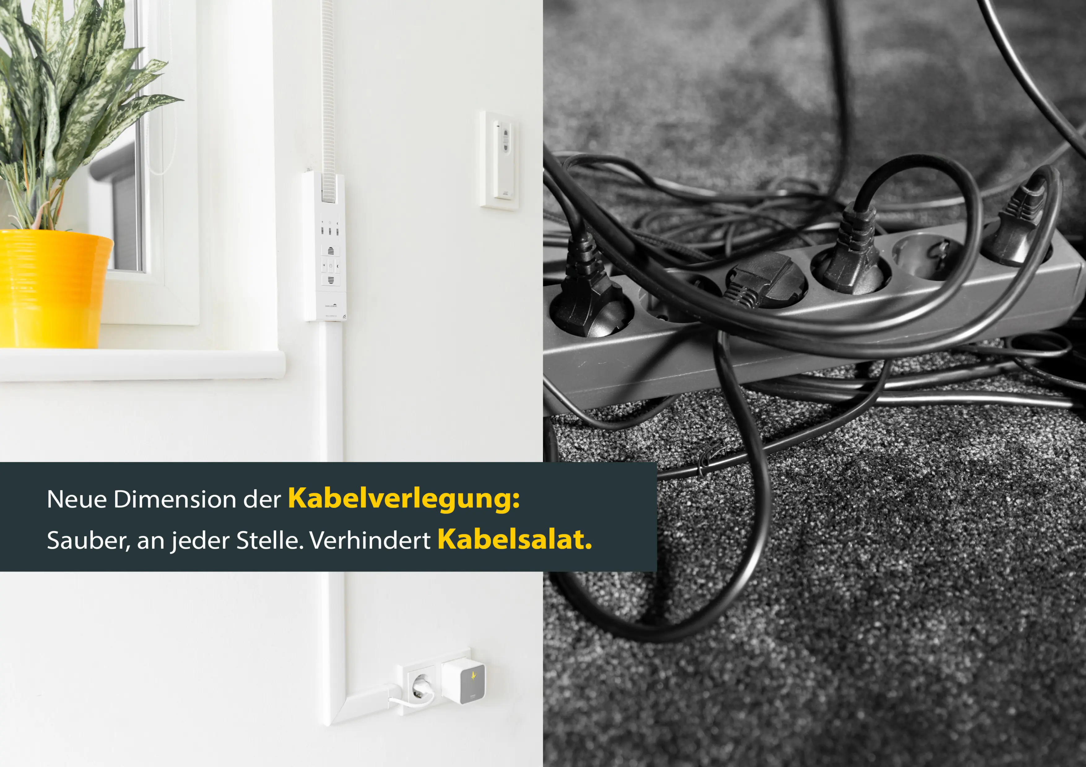 Schellenberg Kabelkanal System M weiß 210 cm Erweiterung