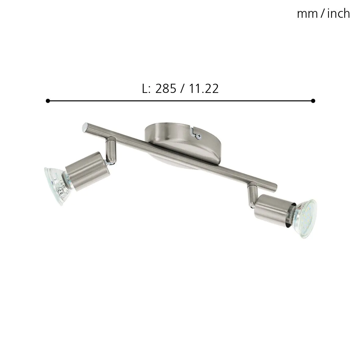 Eglo 2er LED Spot Buzz nickel-matt 28,5 x 6,5 cm GU10