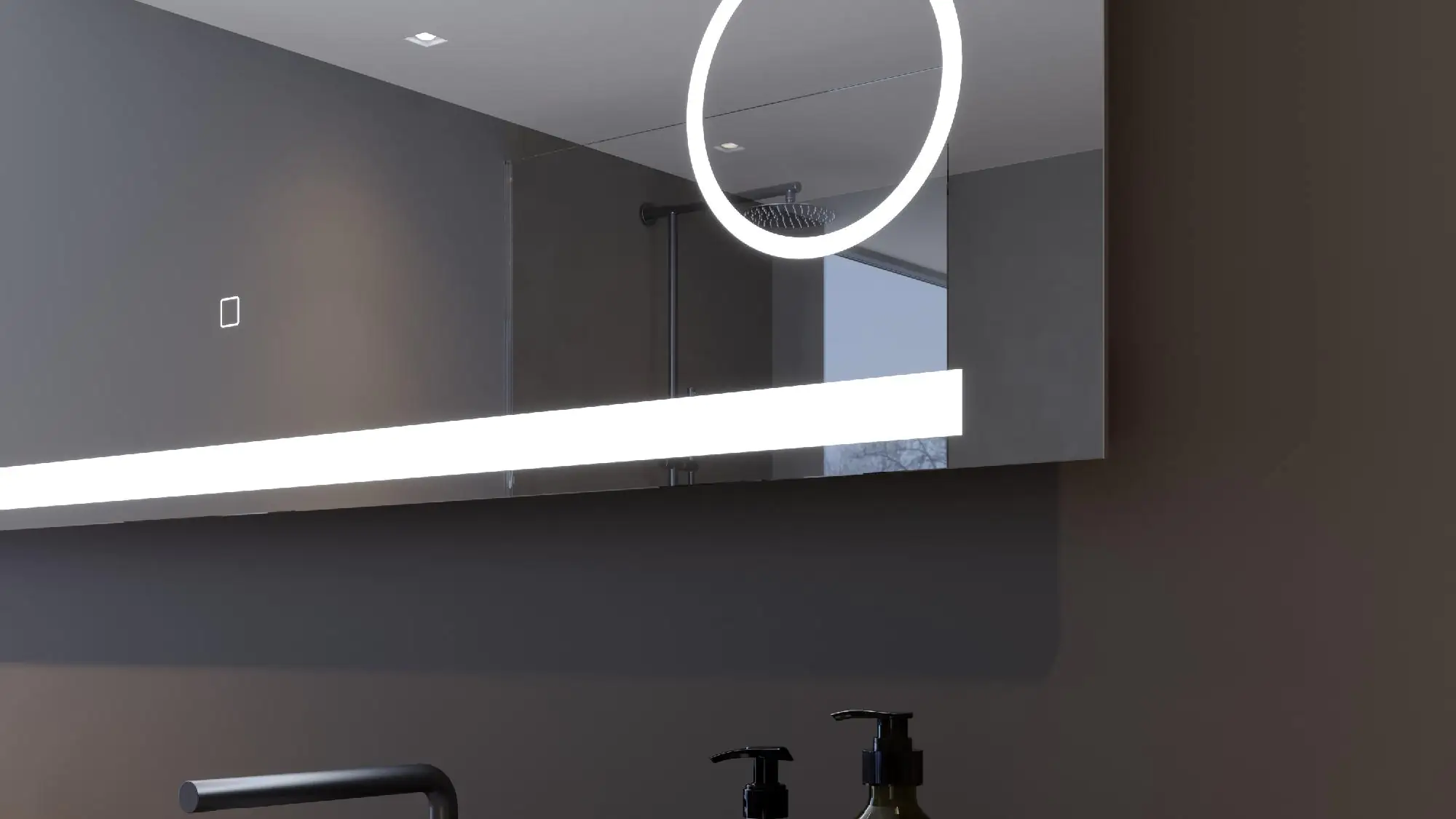DSK LED Lichtspiegel Silver Rey 120 x 60 cm