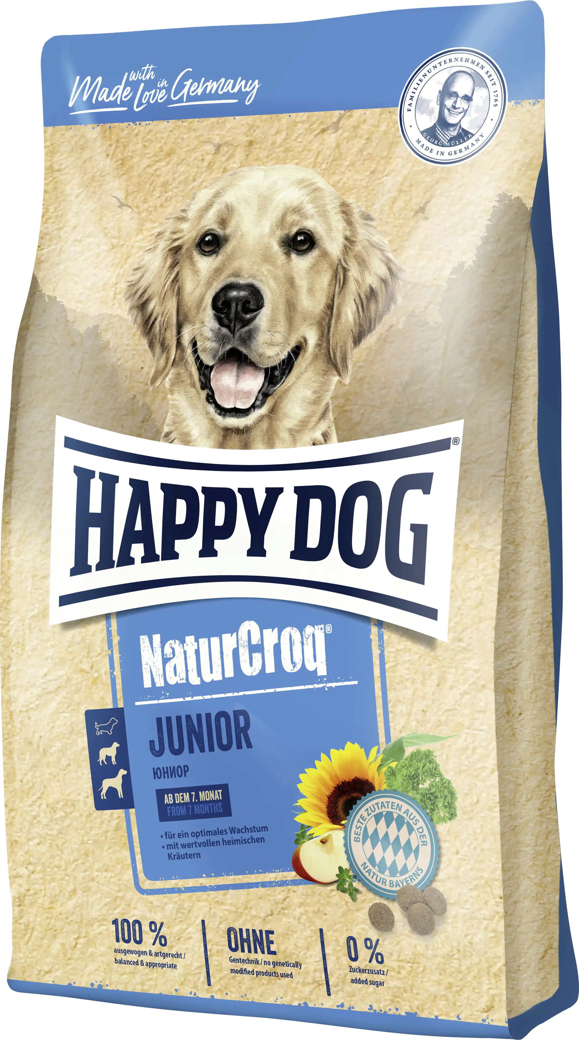 Happy Dog NaturCroq Hundetrockenfutter Junior 4 kg Geflügel 
