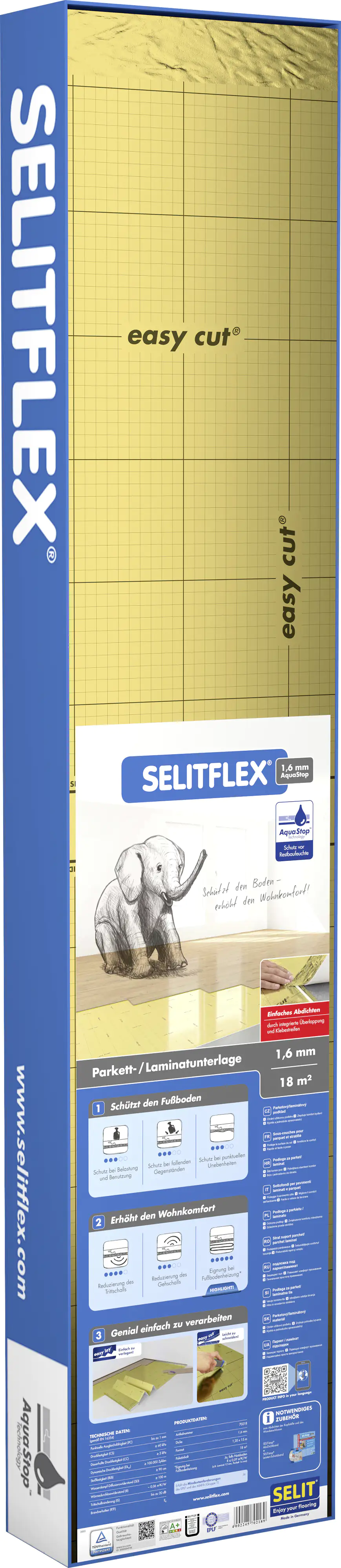 SelitFlex Dämmplatte Aqua Stop Faltplatte 1,6 mm 18 m²