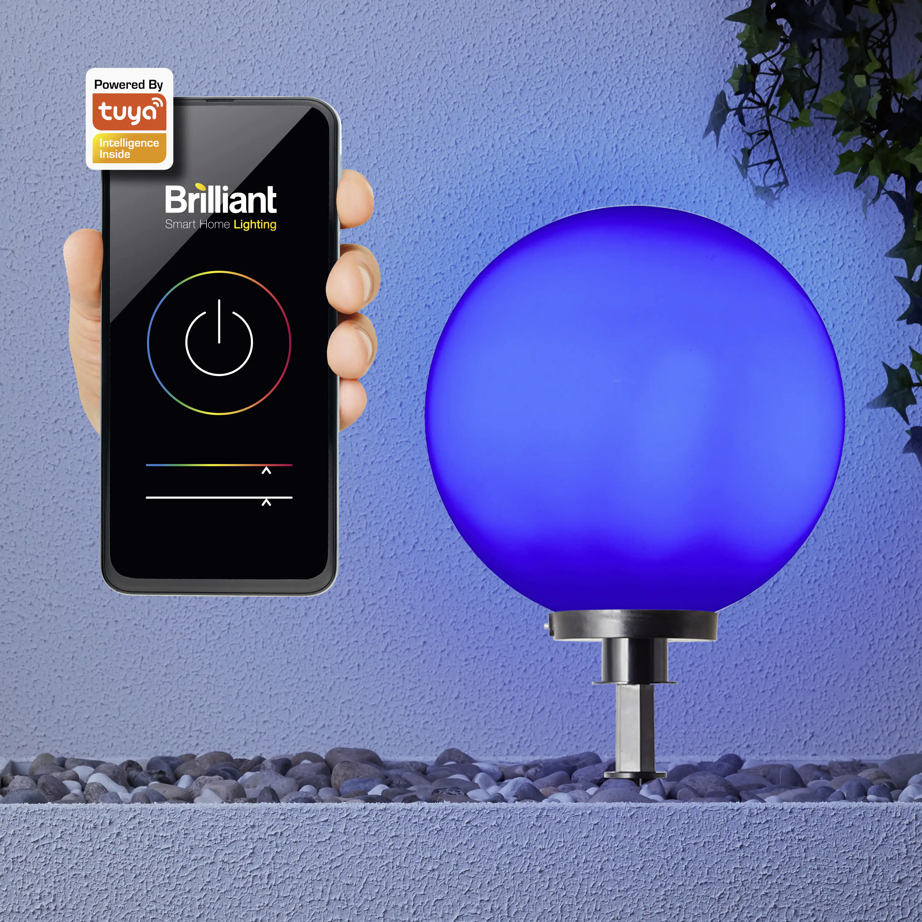 Brilliant Tuya Smart LED Außenleuchte Thore  RGBW weiß Ø 40 cm