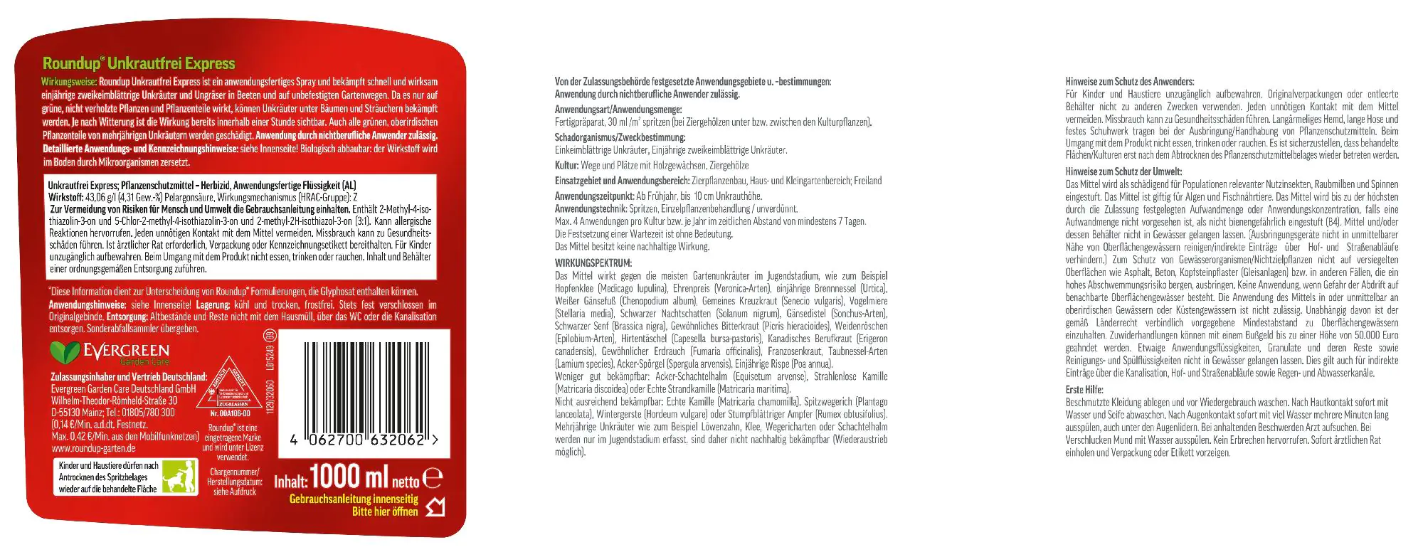 Roundup Unkrautfrei Express Spray 1 L
