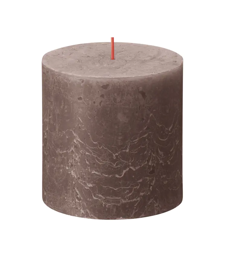 Bolsius Rustik XXL Stumpenkerze 100/100 mm Rustikales Taupe