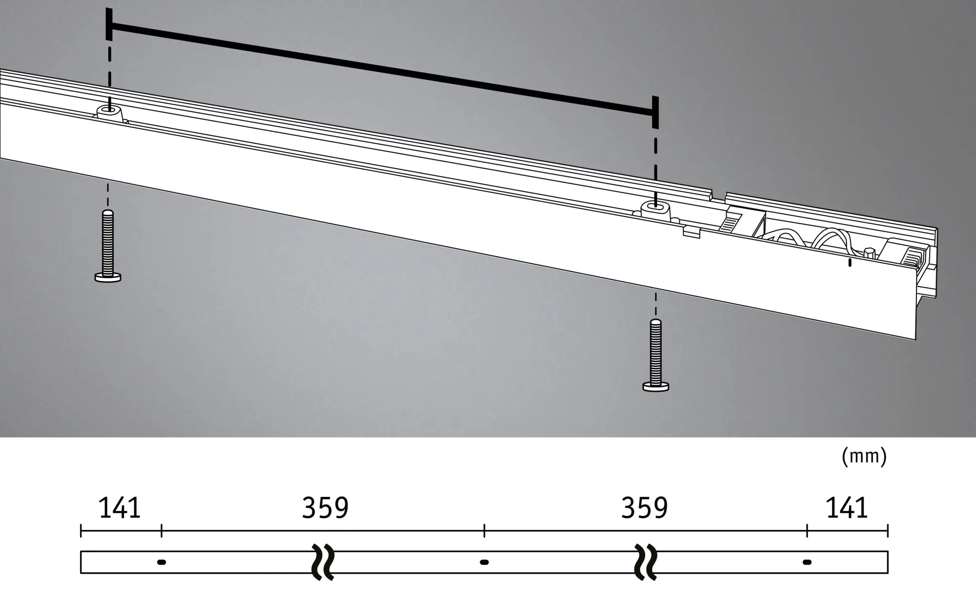 Paulmann Einspeisung für Lichtleiste Linion Power Channel 17 W Aluminium chrom-matt warmweiß 