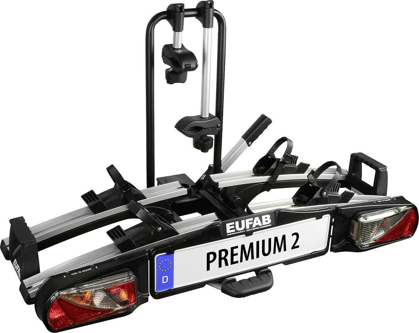 Eufab Fahrradheckträger Premium II für 2 Fahrräder, komplett vormontiert