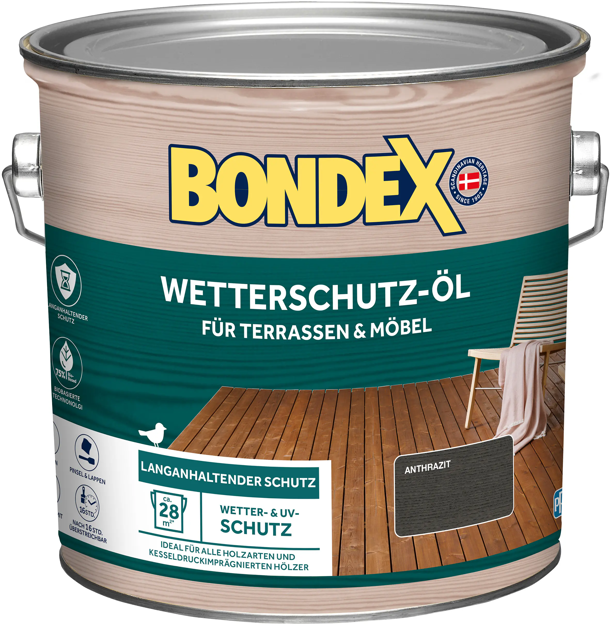 Bondex Wetterschutzöl 2,5 L anthrazit 