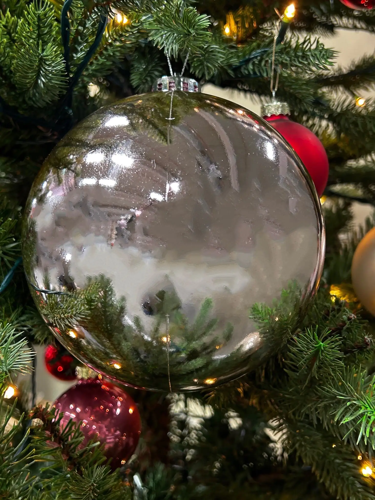 TrendLine Weihnachtskugel bruchfest, langlebig Ø 20 cm silber 1 Stück