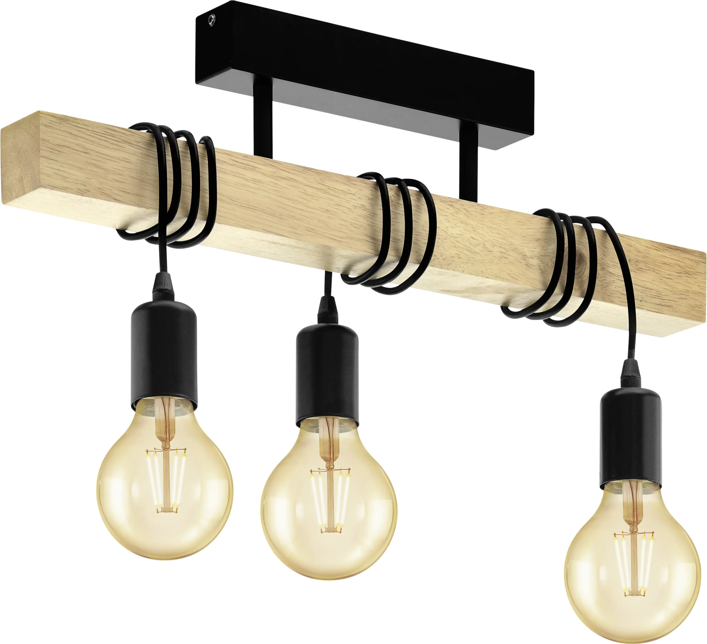 Eglo Deckenleuchte Townshend schwarz-braun 55 x 10,5 cm E27, max. 60 W