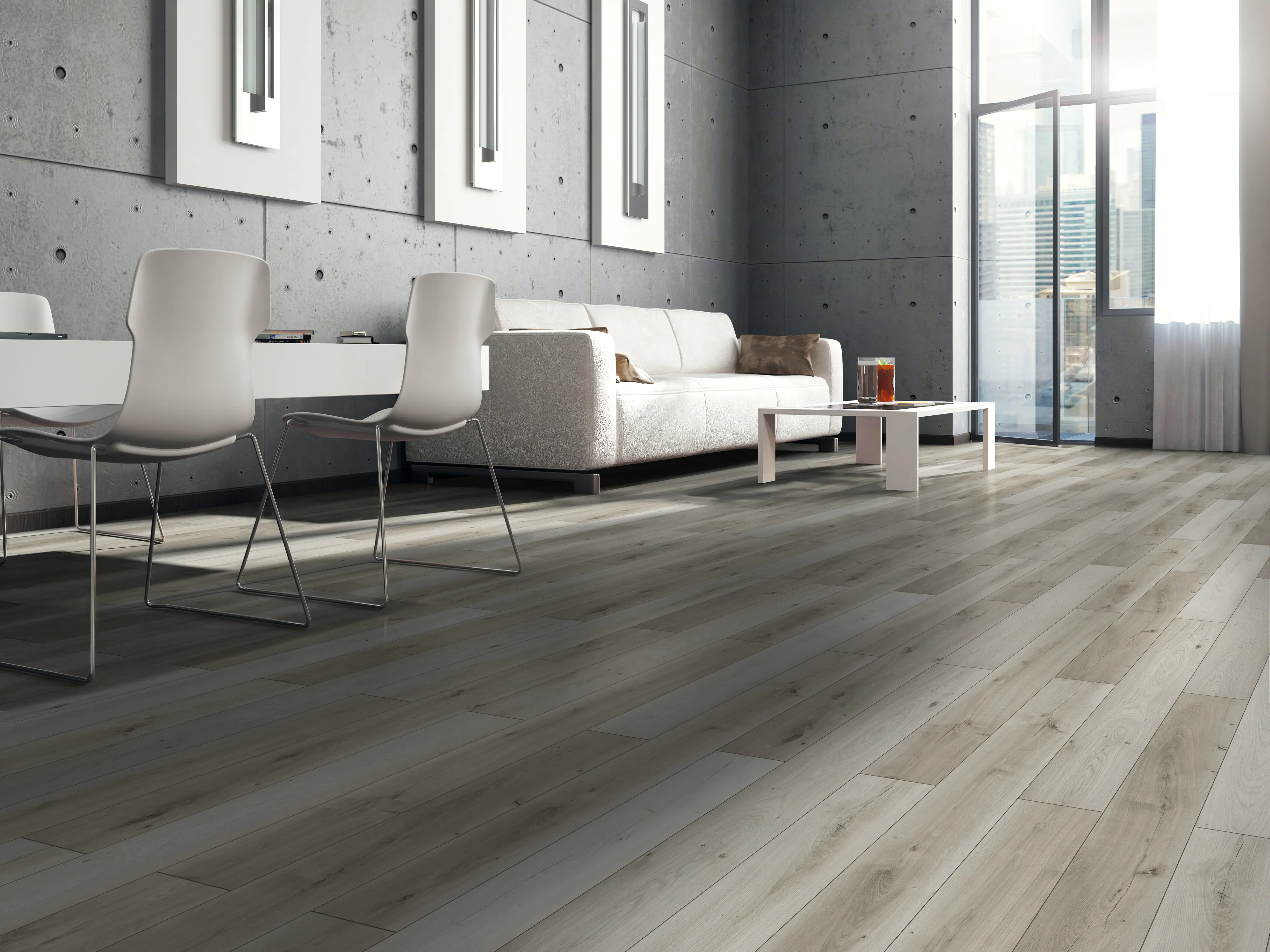 Classen Laminat Megaloc Aquaprotect 128,5 x 19,2 cm 8 mm Eiche grau mix