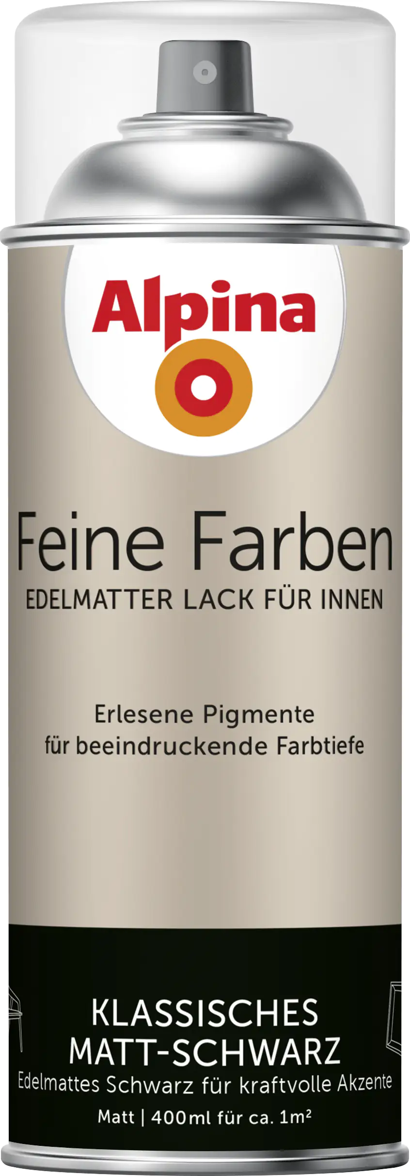 Alpina Feine Farben Sprühlack matt schwarz 400 ml