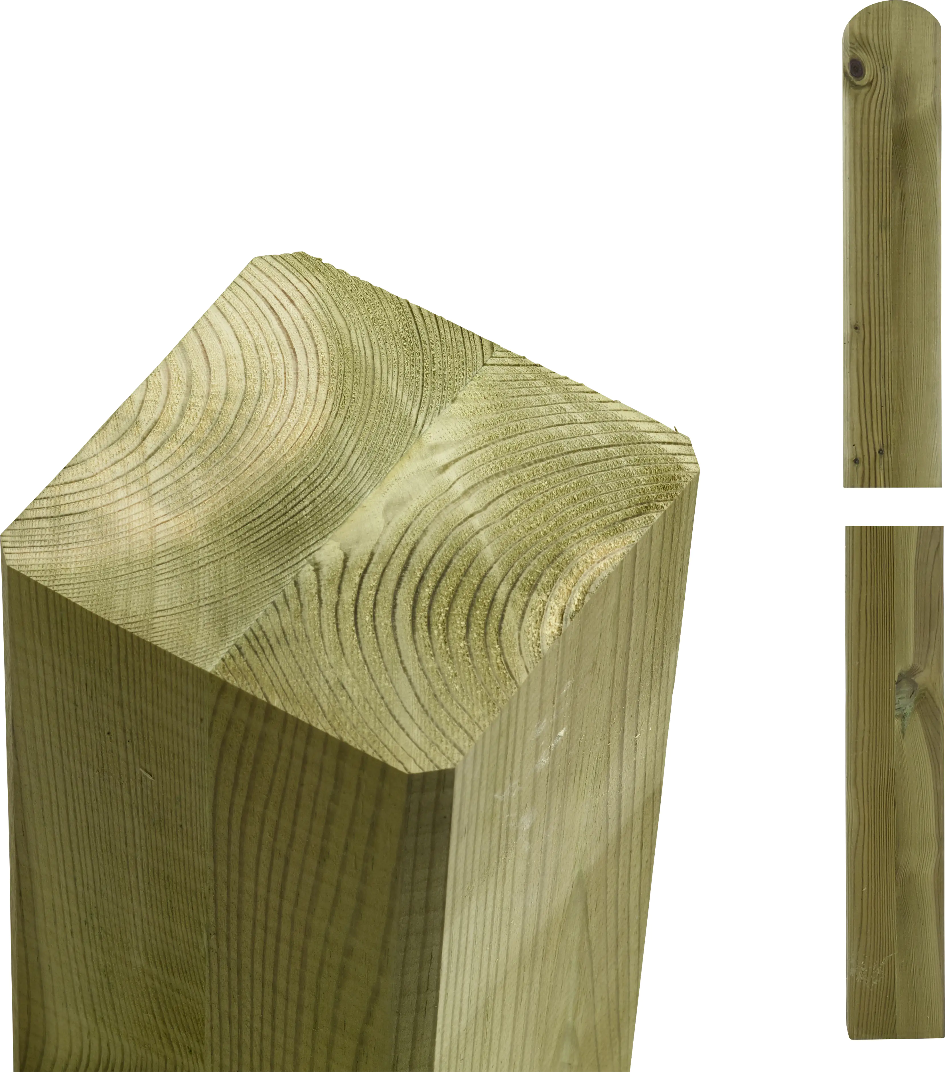 Plus Leimholzpfosten 98 cm 70 x 70 mm druckimprägniert Kopf gerundet