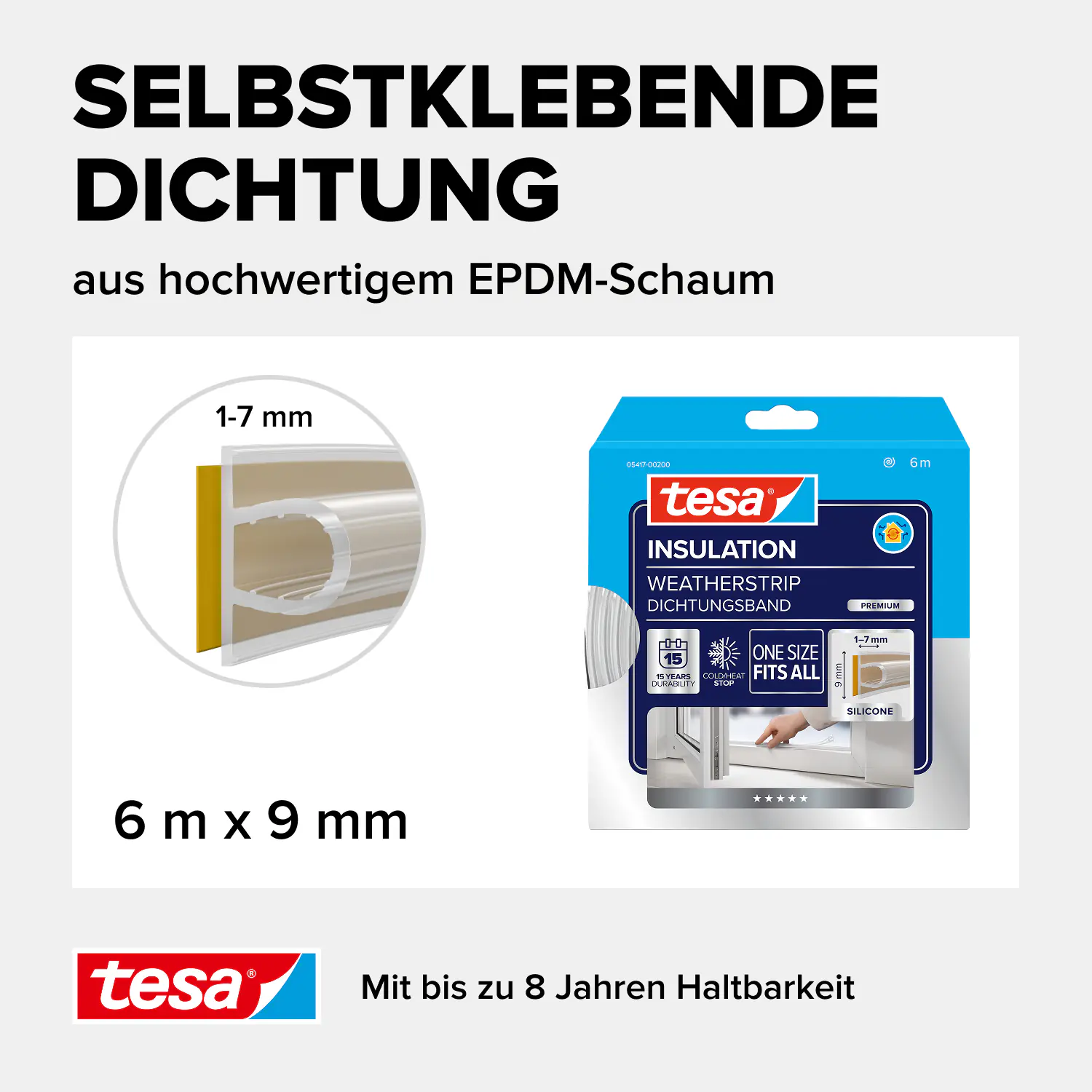 tesa Moll Dichtungsprofil Super Flex 6 m, transparent