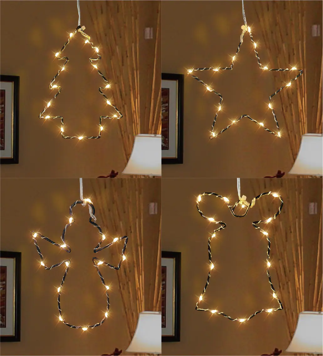 TrendLine LED Aufhänger Weihnachten 14 cm warmweiß 4-fach sortiert 