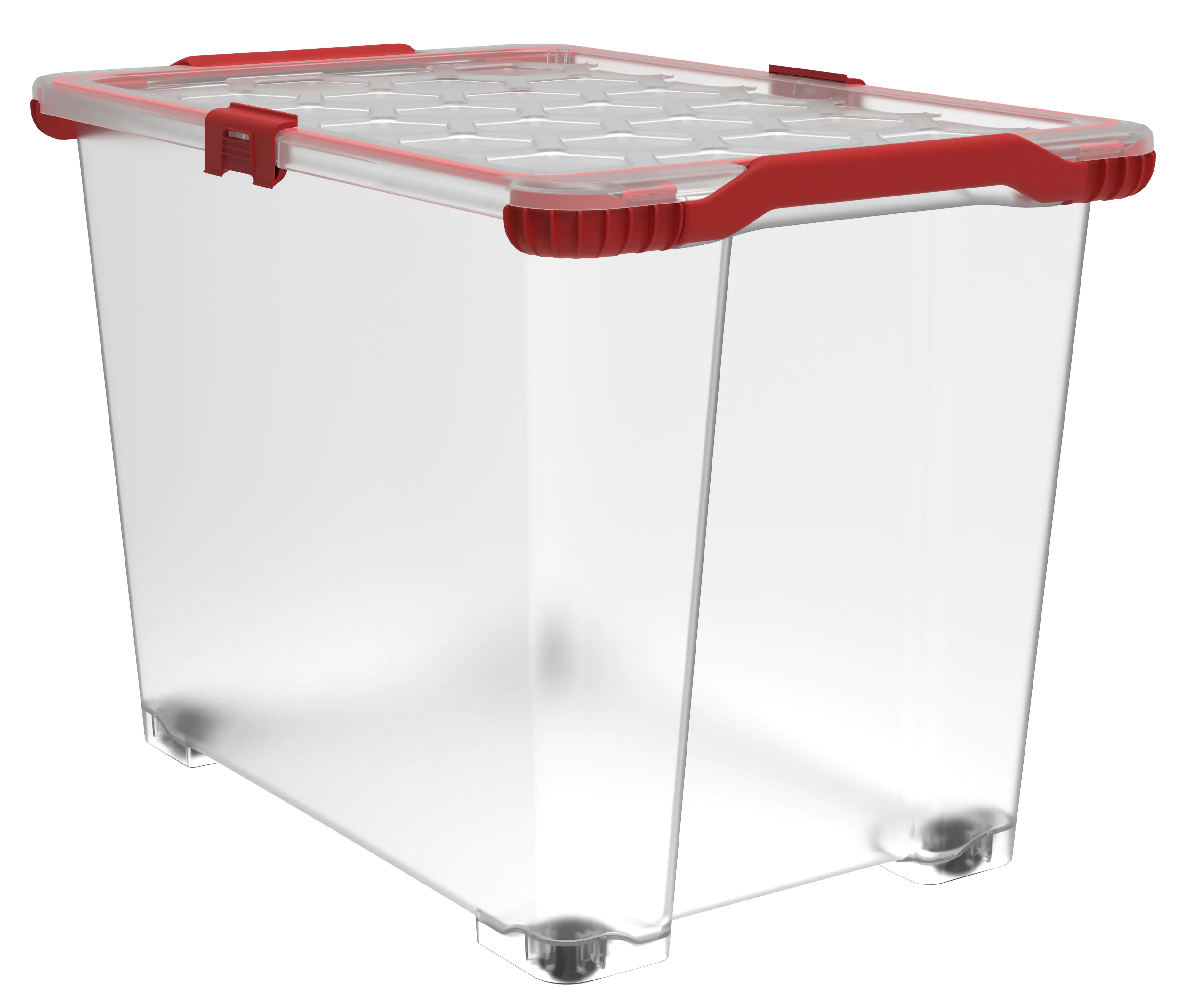 Rotho Aufbewahrungsbox Evo Total mit Rollen und Deckel 65 L transparent