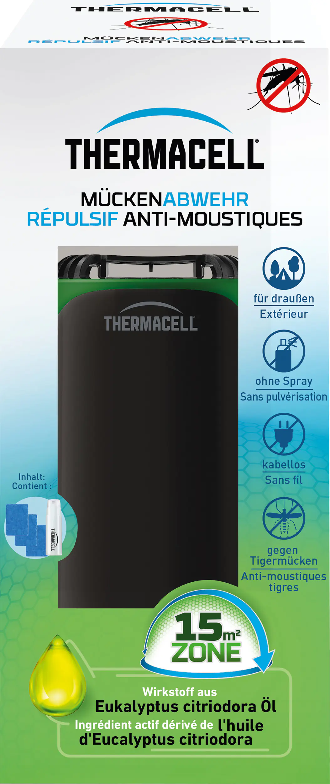 Thermacell Mückenabwehr-Verdampfer Protect schwarz-grün inkl. Wirkstoff