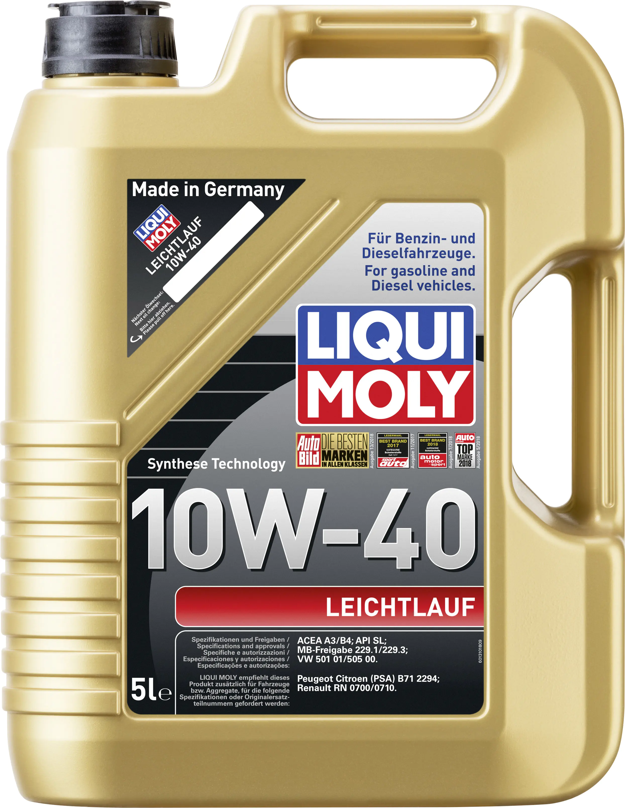 Liqui Moly Motoröl Leichtlauf 10W-40 5 L