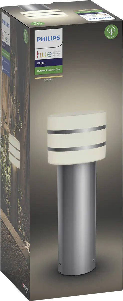 Philips Hue LED Sockelleuchte White Tuar edelstahl 40 x 15 cm dimmbar