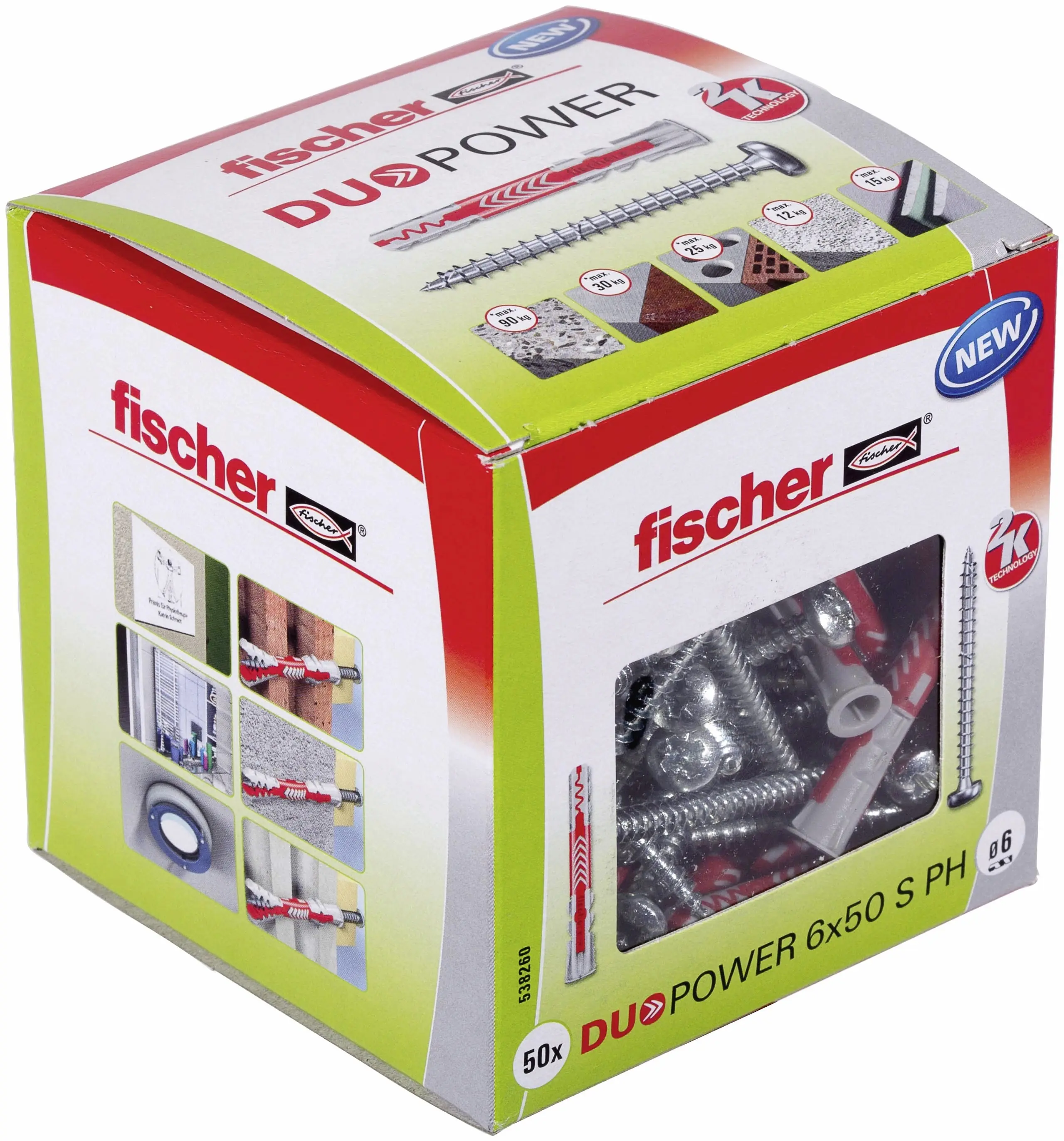 Fischer Dübel-Set Duopower 6.0 x 50 mm - 50 Stück