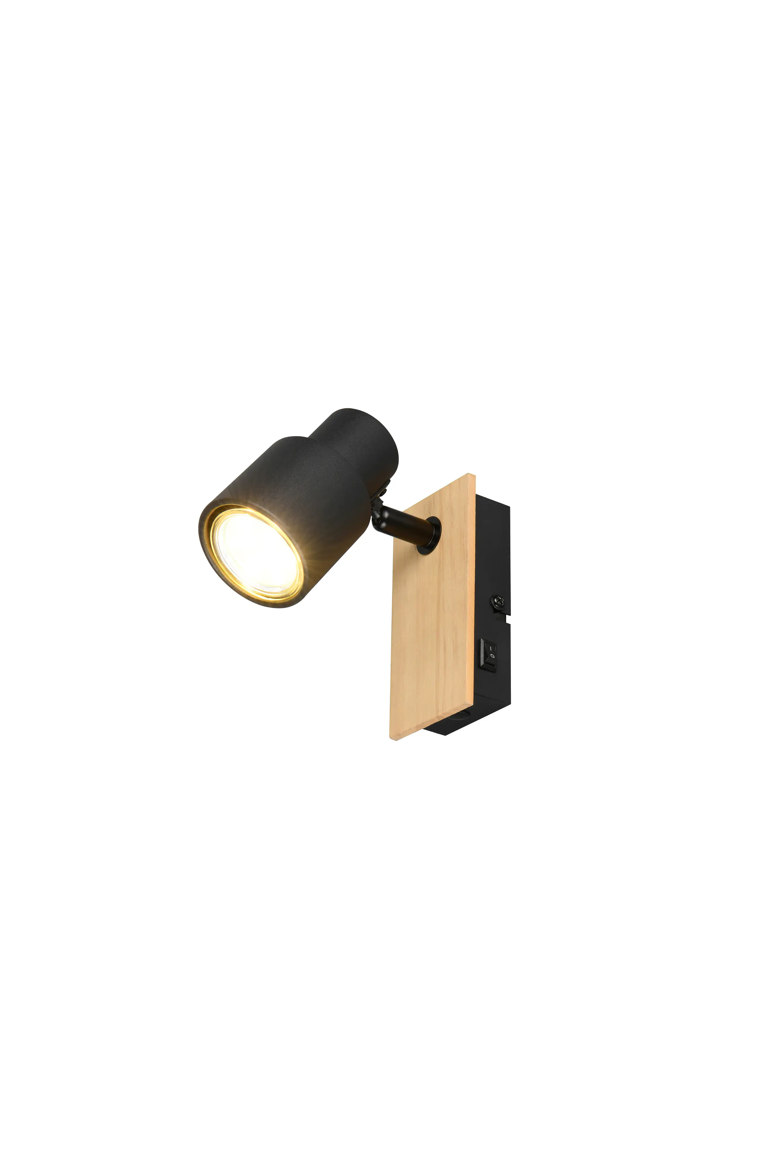 Trio Wandlampe 1er Spot Pierre 15 x 14 cm schwarz matt/natur