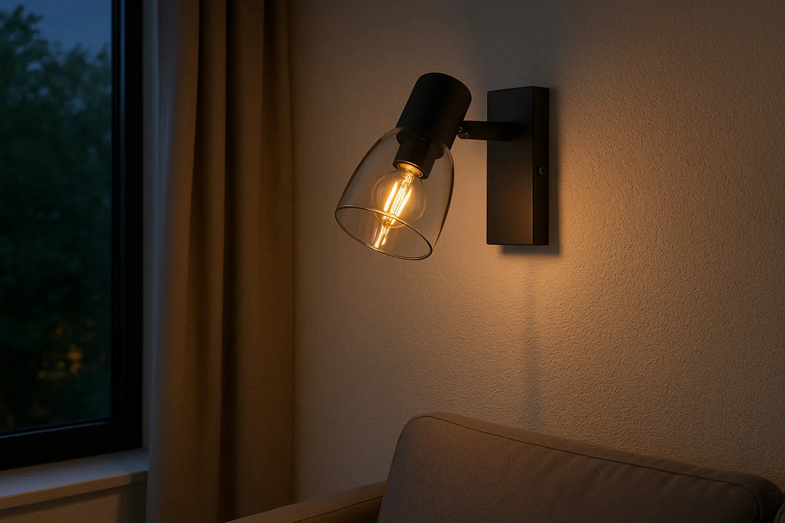 Primaster LED-Wandlampe 1er Spot Miami E14 12 x 12,5 cm schwarz 