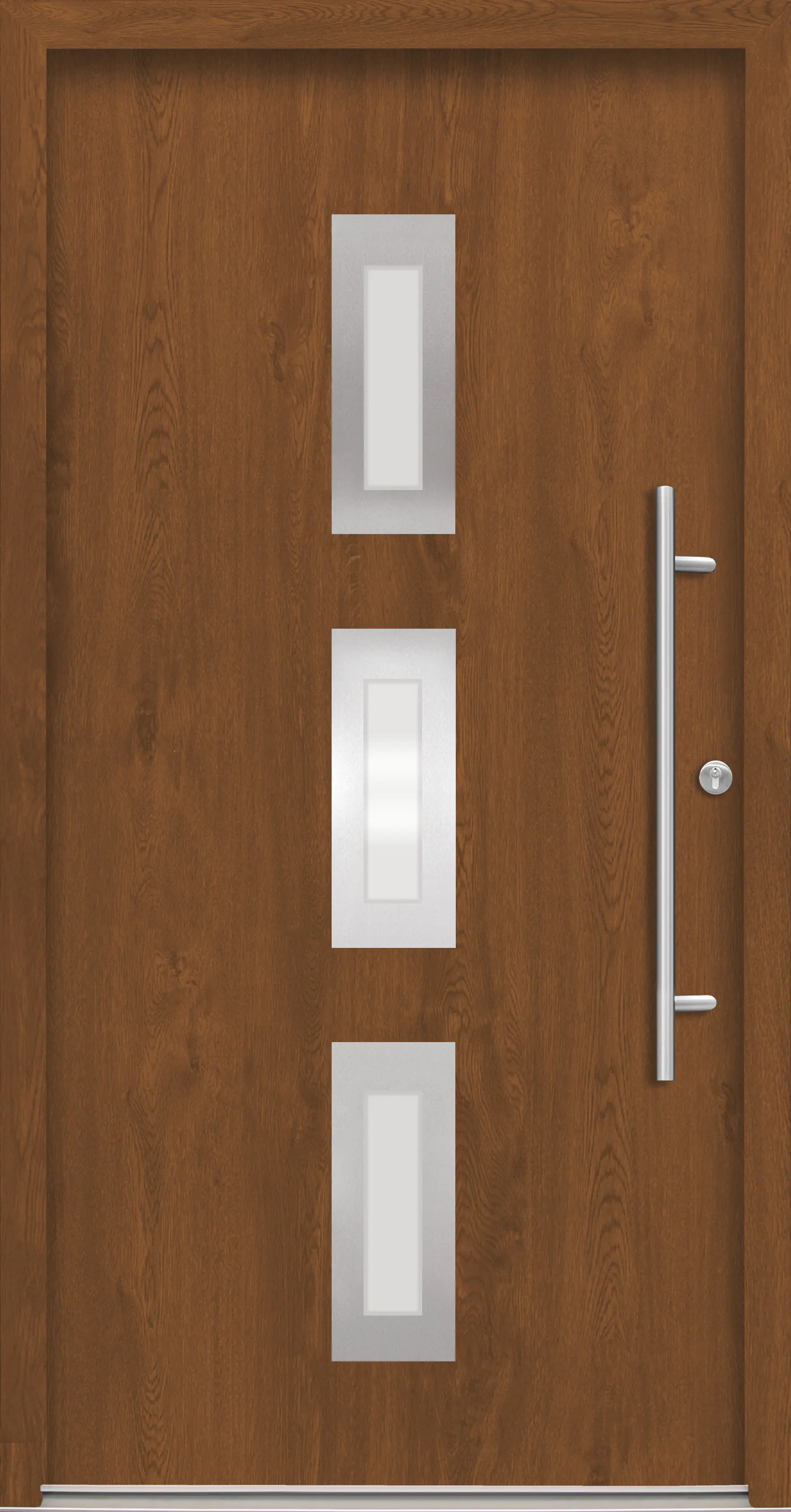 Splendoor Haustür Passivedoor Premium B02 Golden Oak DIN Rechts 100 x 210 cm