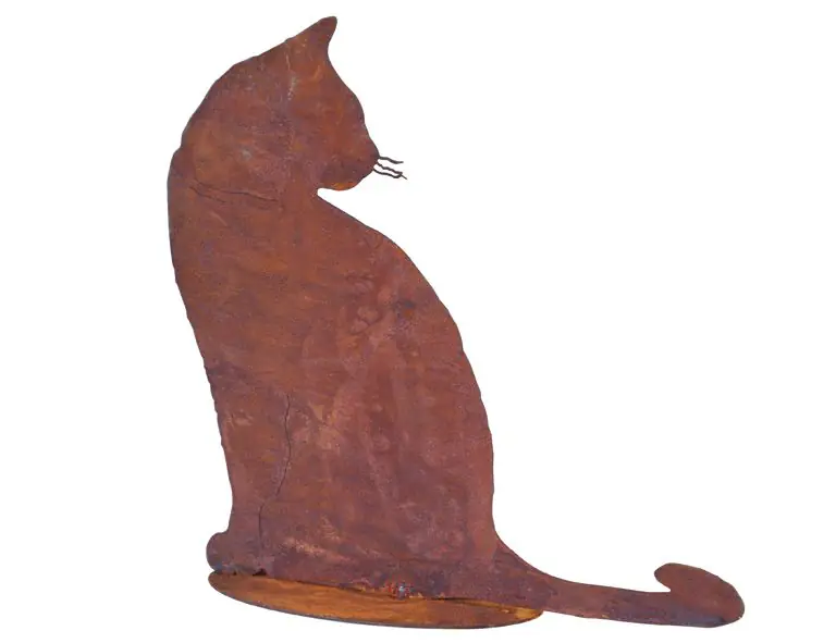 Badeko Katze sitzend 30 x 30 cm rostbraun