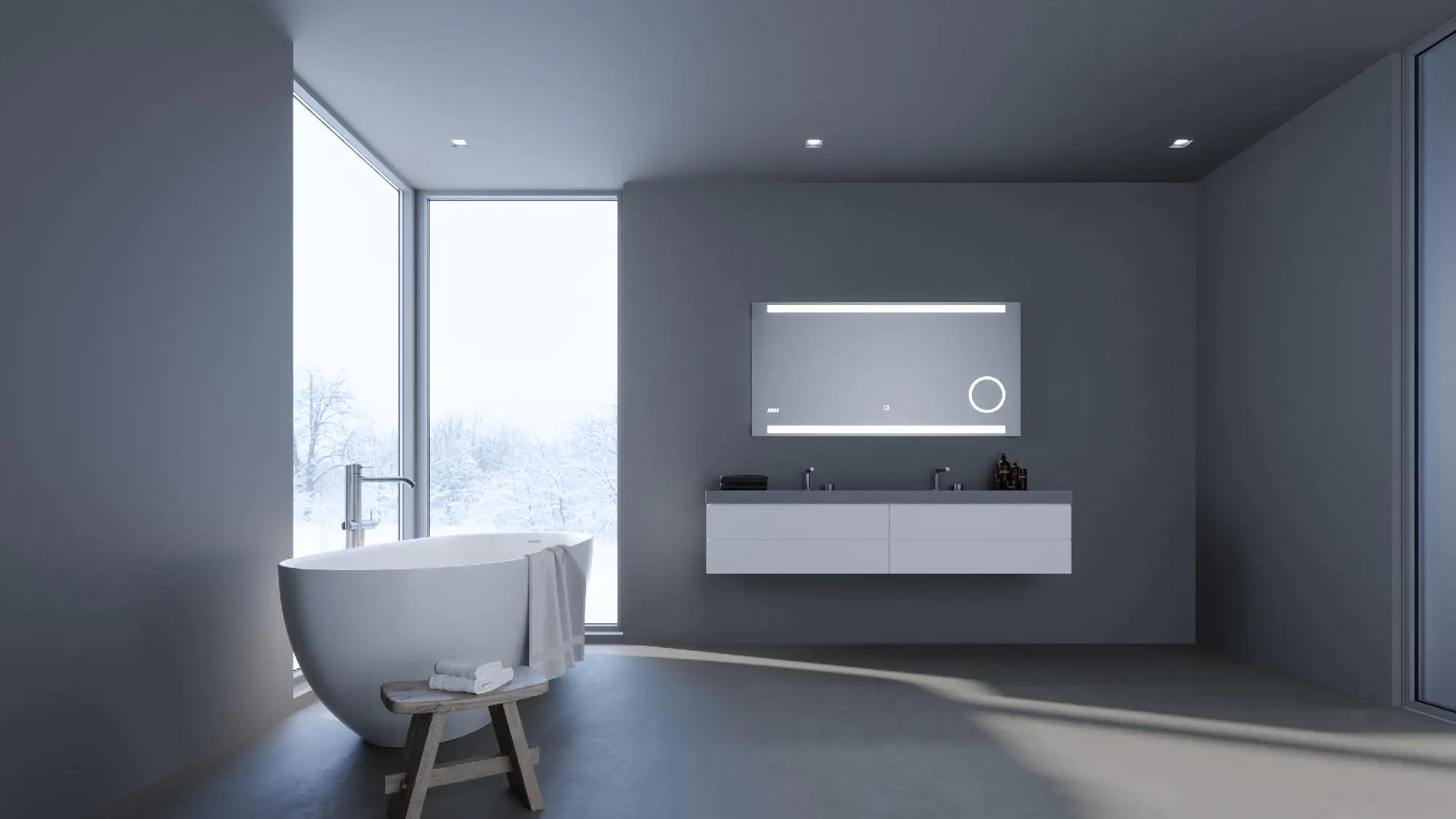 DSK LED Lichtspiegel Silver Rey 120 x 60 cm